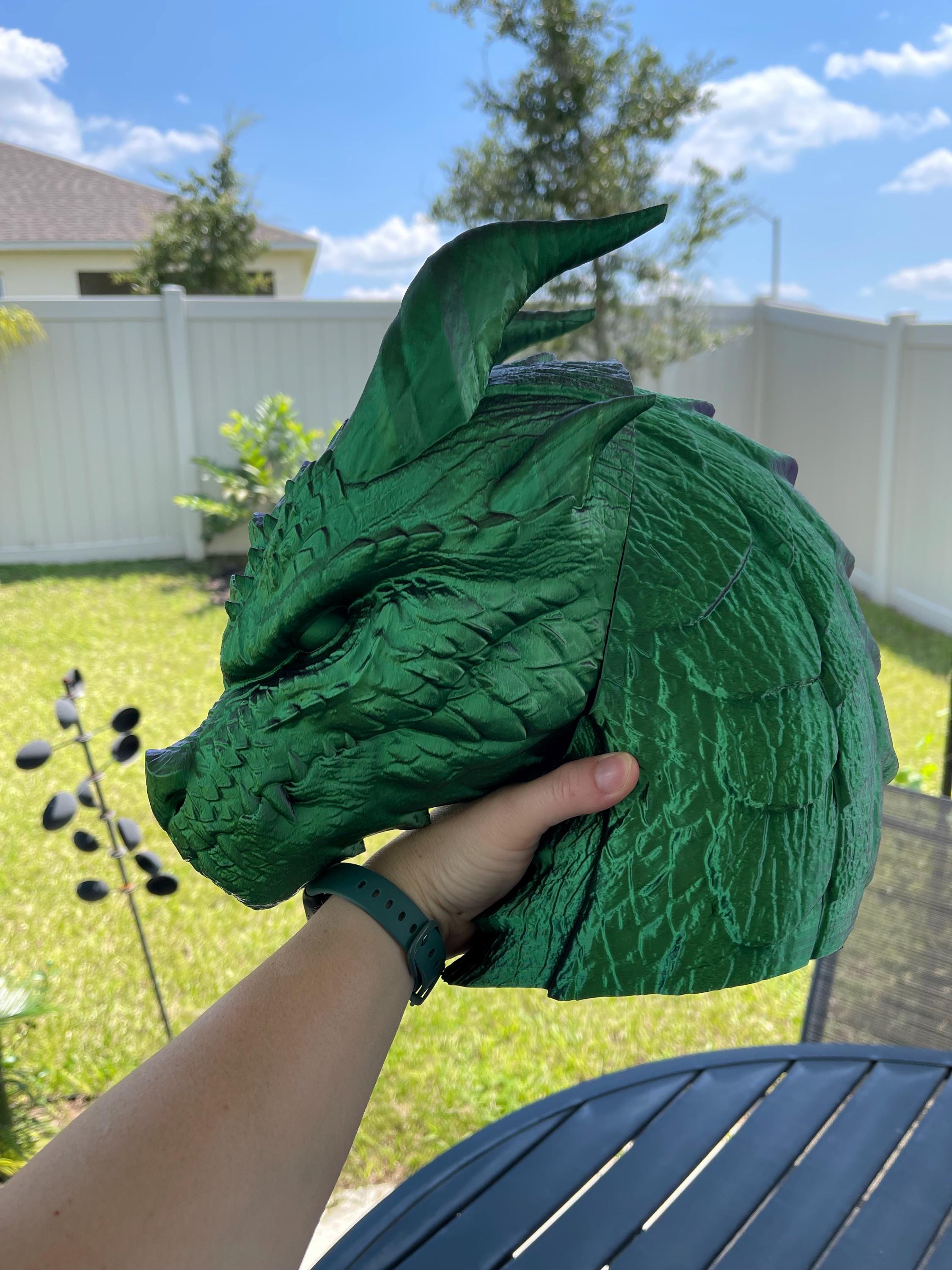 Dragon Headphone Holder 3D Print Home Decor Customizable Choose Color-Create Fantasy Crafts