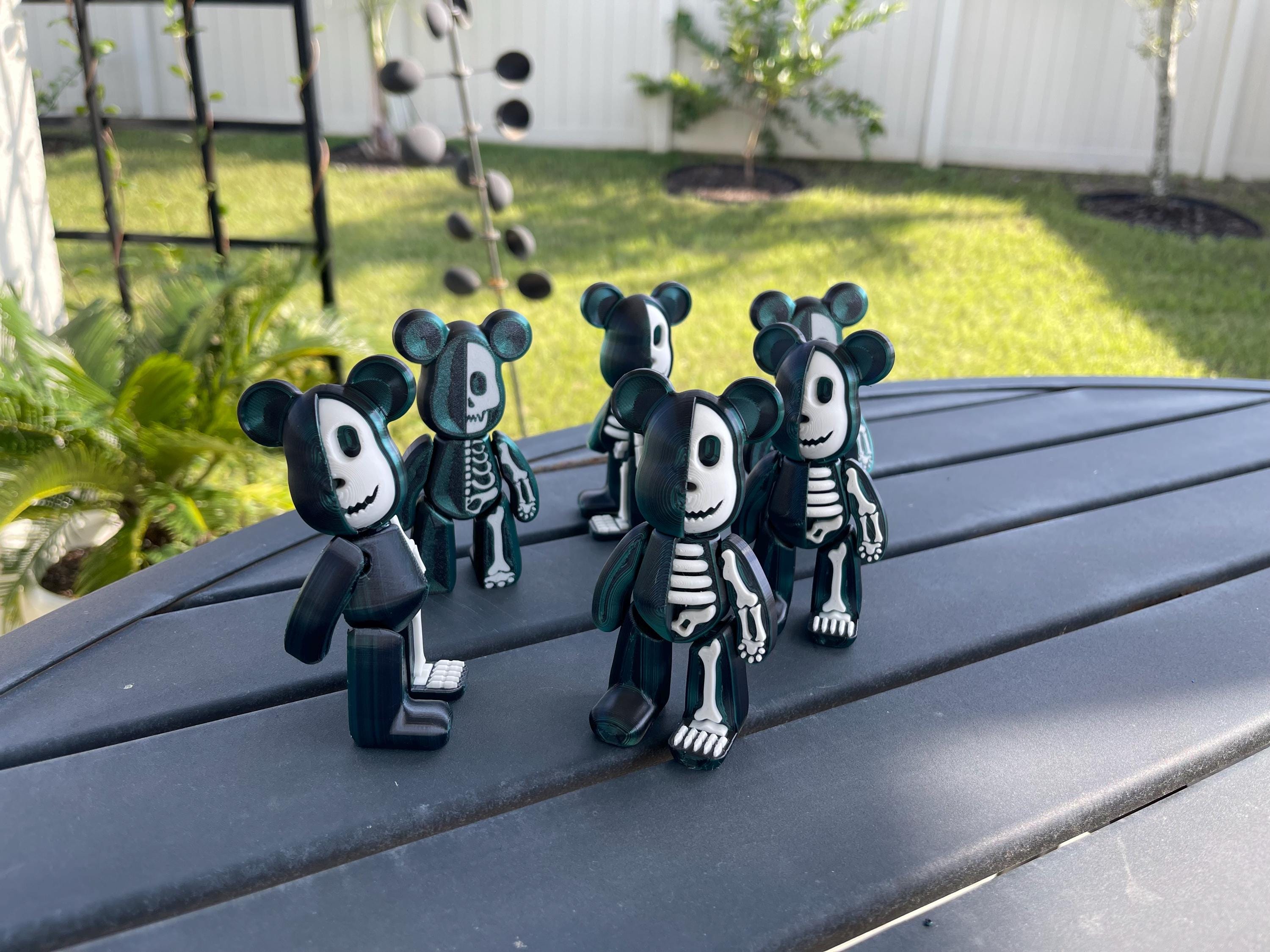 3D Print Dissected Skelly Bear Articulating Customizable Choose your own Color Bookself Decor Fidget Toy Gift-Create Fantasy Crafts