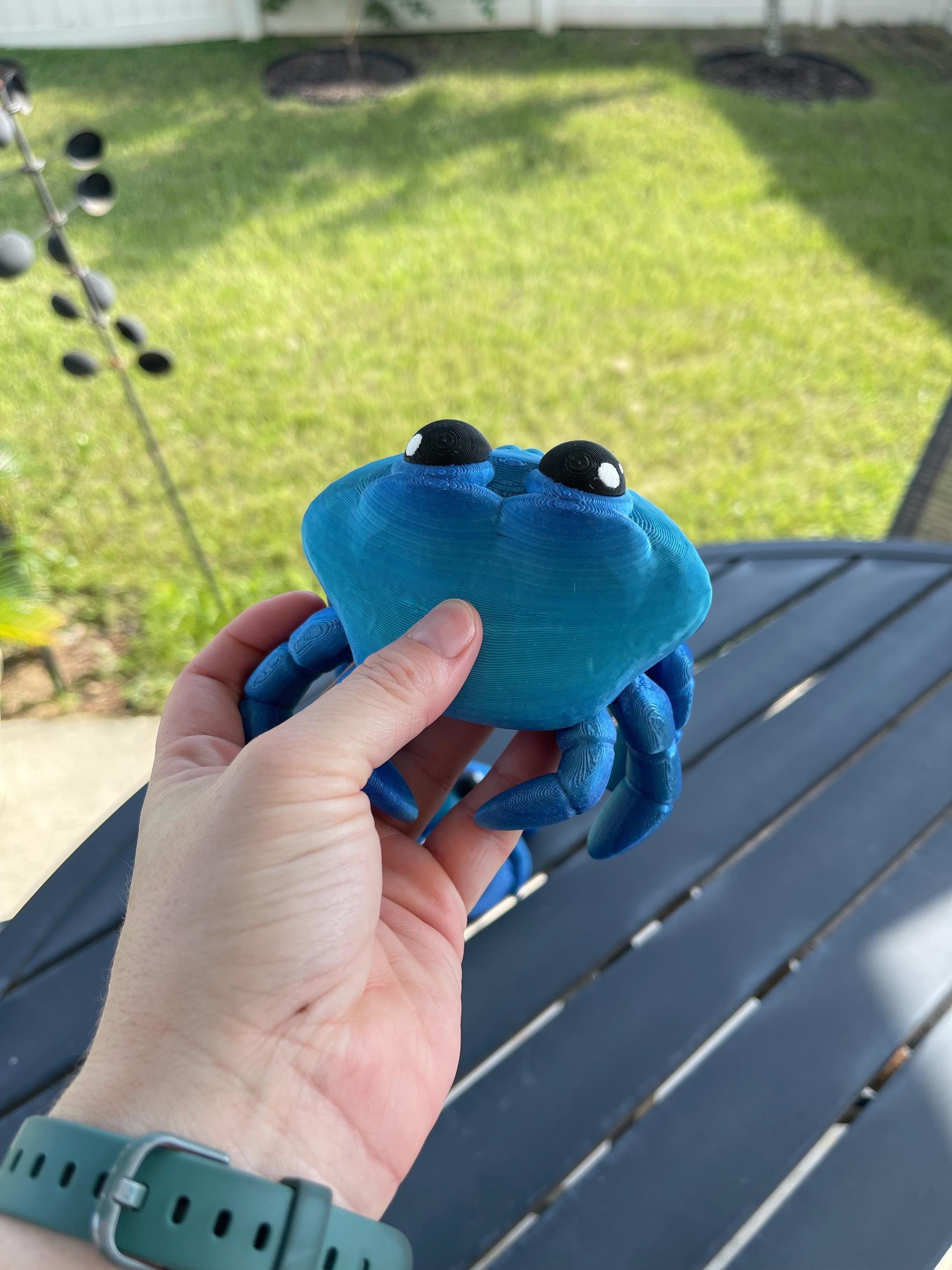 3D Print Articulating Crab Customizable Choose your own Color Bookself Decor Fidget Toy Gift-Create Fantasy Crafts