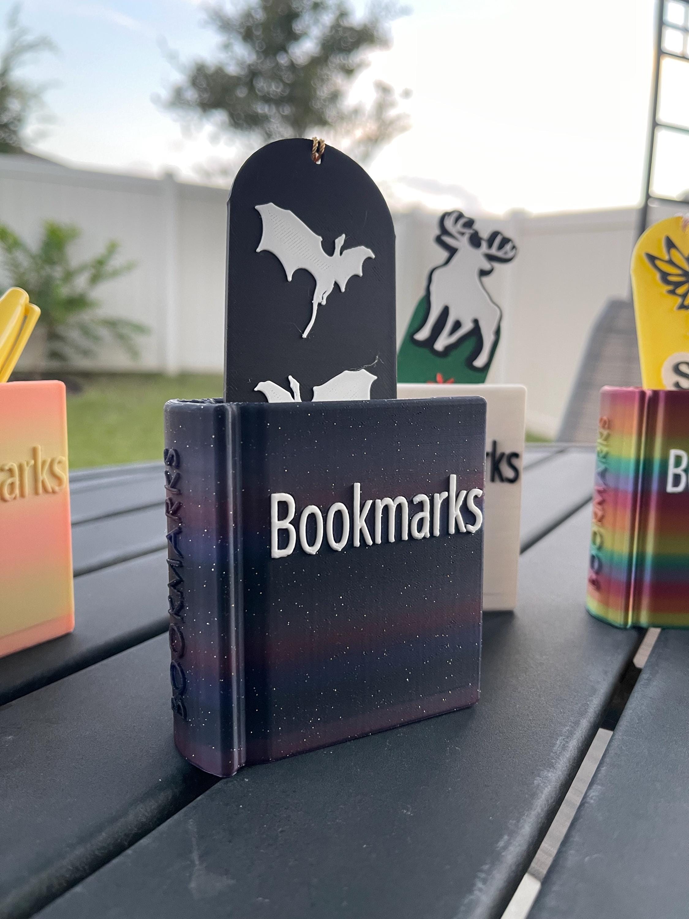 Book Shaped Bookmark Holder 3D Print Customizable Choose Color-Create Fantasy Crafts