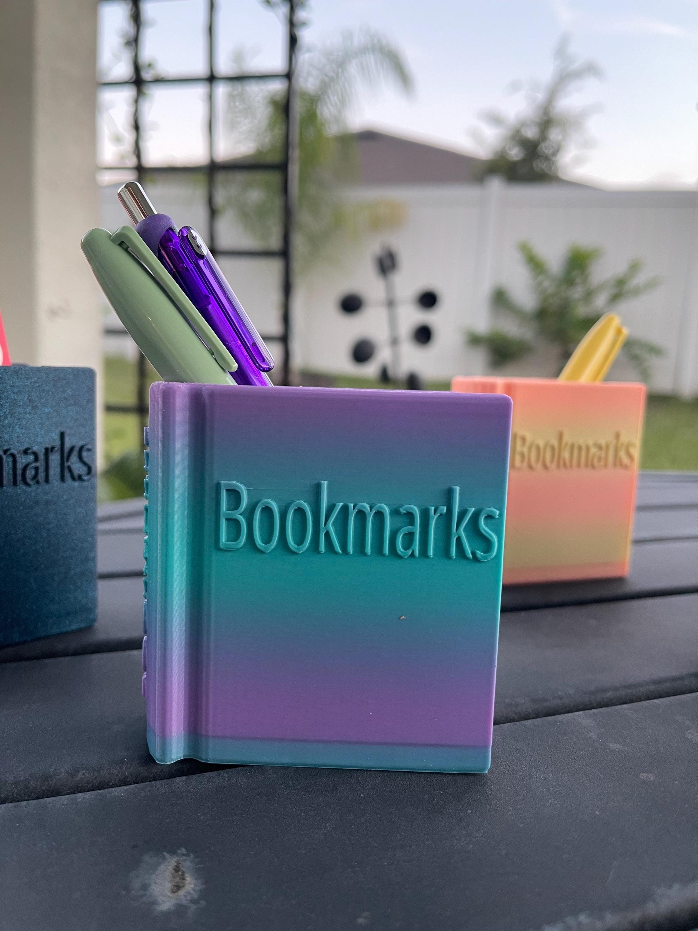 Book Shaped Bookmark Holder 3D Print Customizable Choose Color-Create Fantasy Crafts
