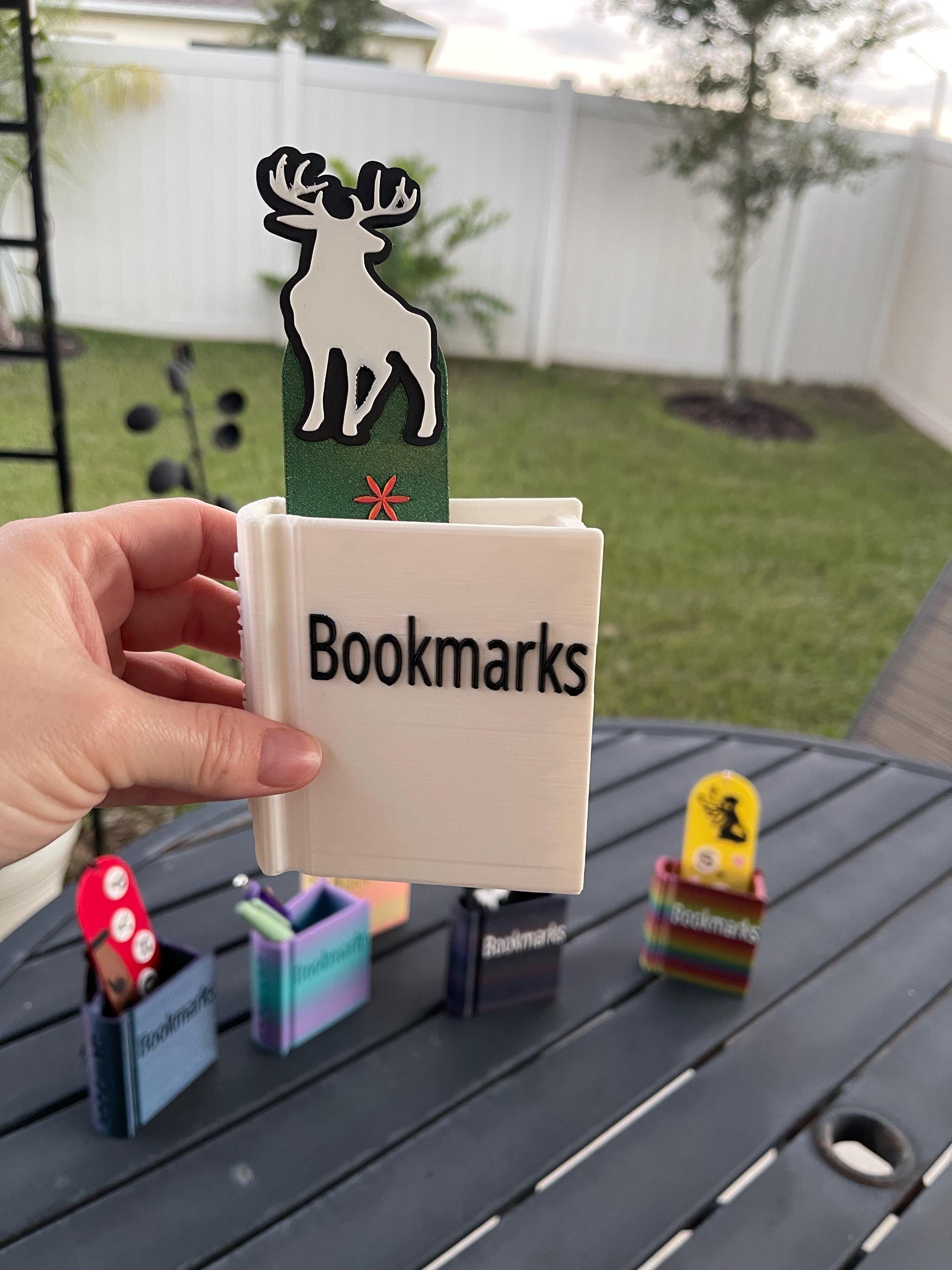 Book Shaped Bookmark Holder 3D Print Customizable Choose Color-Create Fantasy Crafts