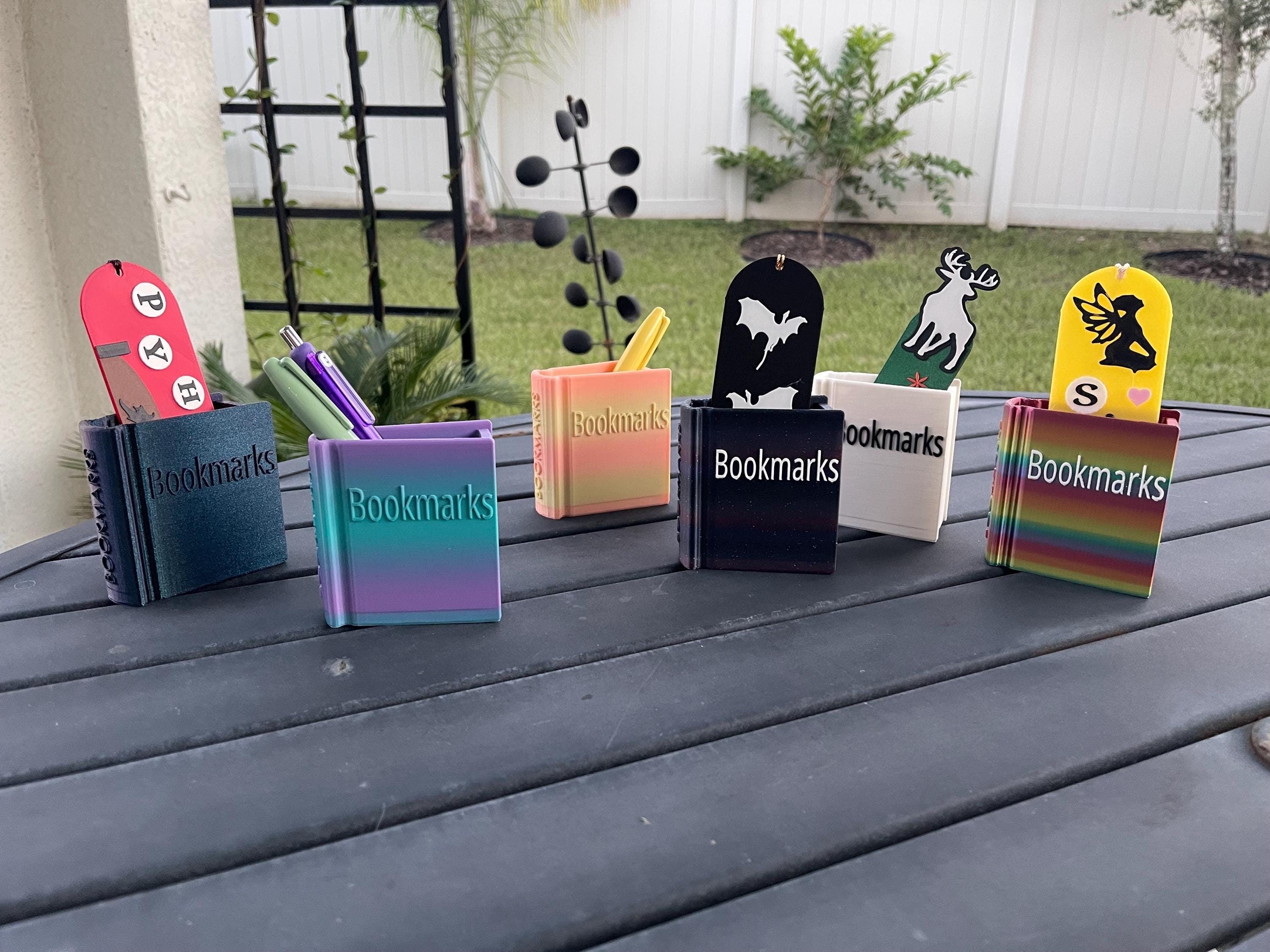 Book Shaped Bookmark Holder 3D Print Customizable Choose Color-Create Fantasy Crafts