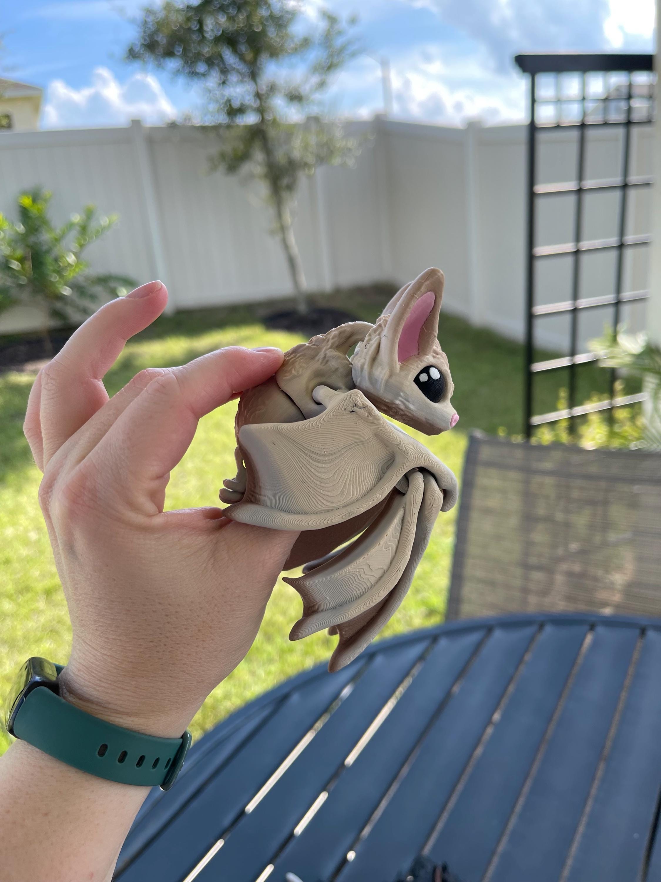 3D Print Articulating Bat Customizable Choose your own Color Bookself Decor Fidget Toy Gift-Create Fantasy Crafts