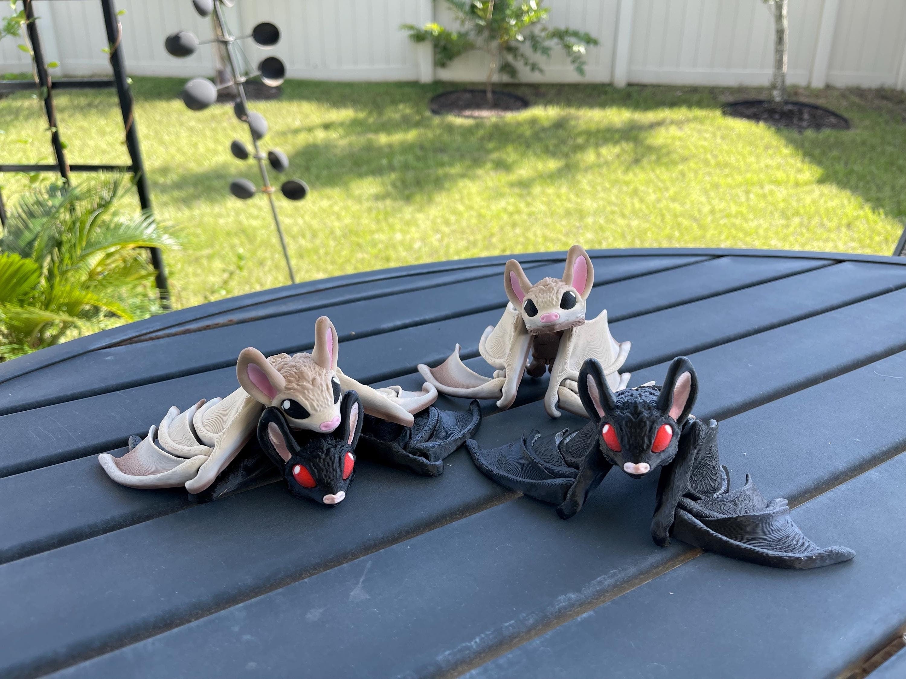 3D Print Articulating Bat Customizable Choose your own Color Bookself Decor Fidget Toy Gift-Create Fantasy Crafts