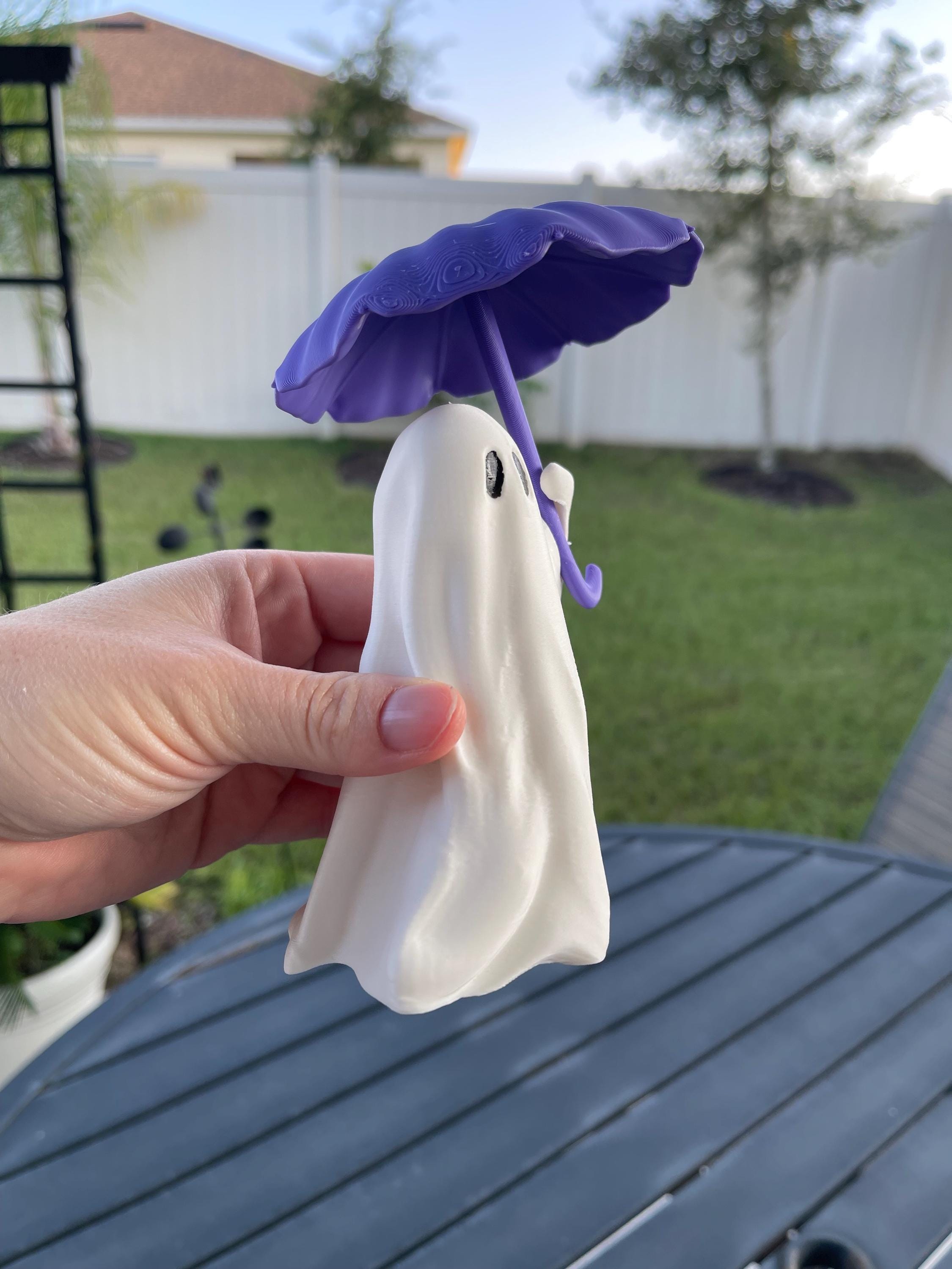 Cute 3D Printed Rainy Day Ghost Bookshelf Decor Halloween Decor Spooky-Create Fantasy Crafts