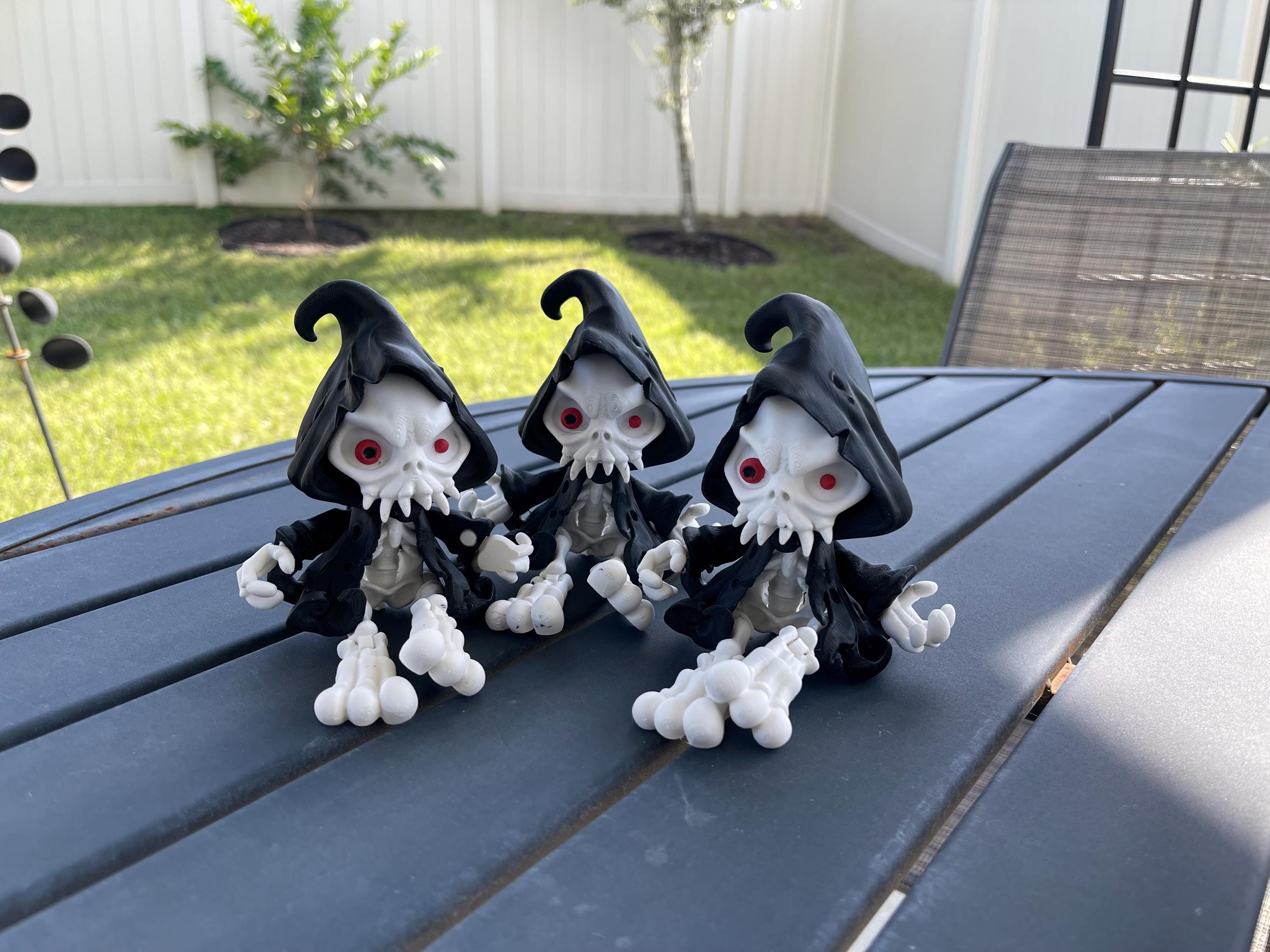 Grim Reaper Articulated 3D Print Includes Mini Book & Cup Desk Decor Horror Goth Fidget Creepy Cute-Create Fantasy Crafts
