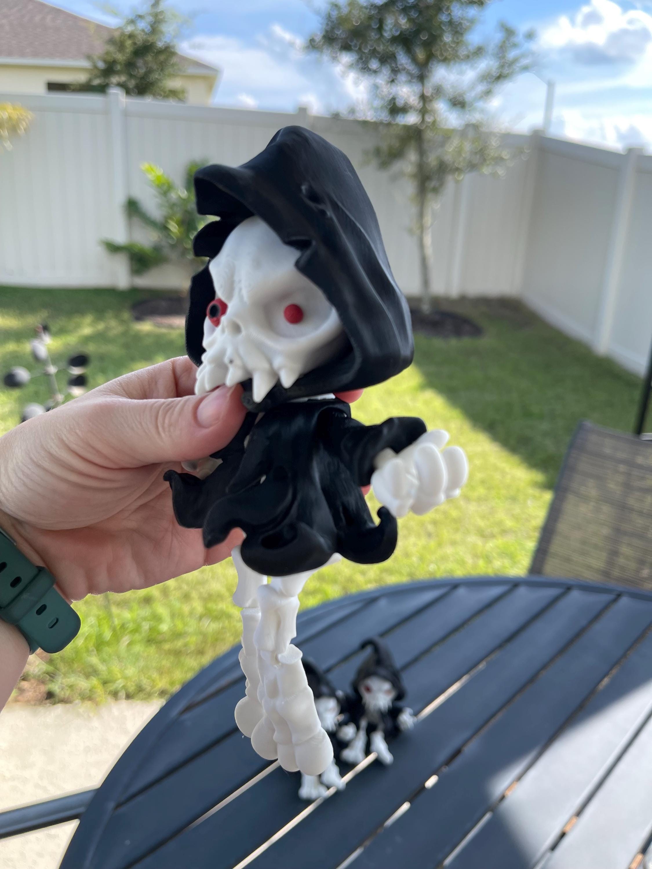 Grim Reaper Articulated 3D Print Includes Mini Book & Cup Desk Decor Horror Goth Fidget Creepy Cute-Create Fantasy Crafts