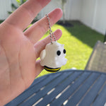 Cute Ghost BOO Bee 3D Print Keychain - Articulating-Create Fantasy Crafts
