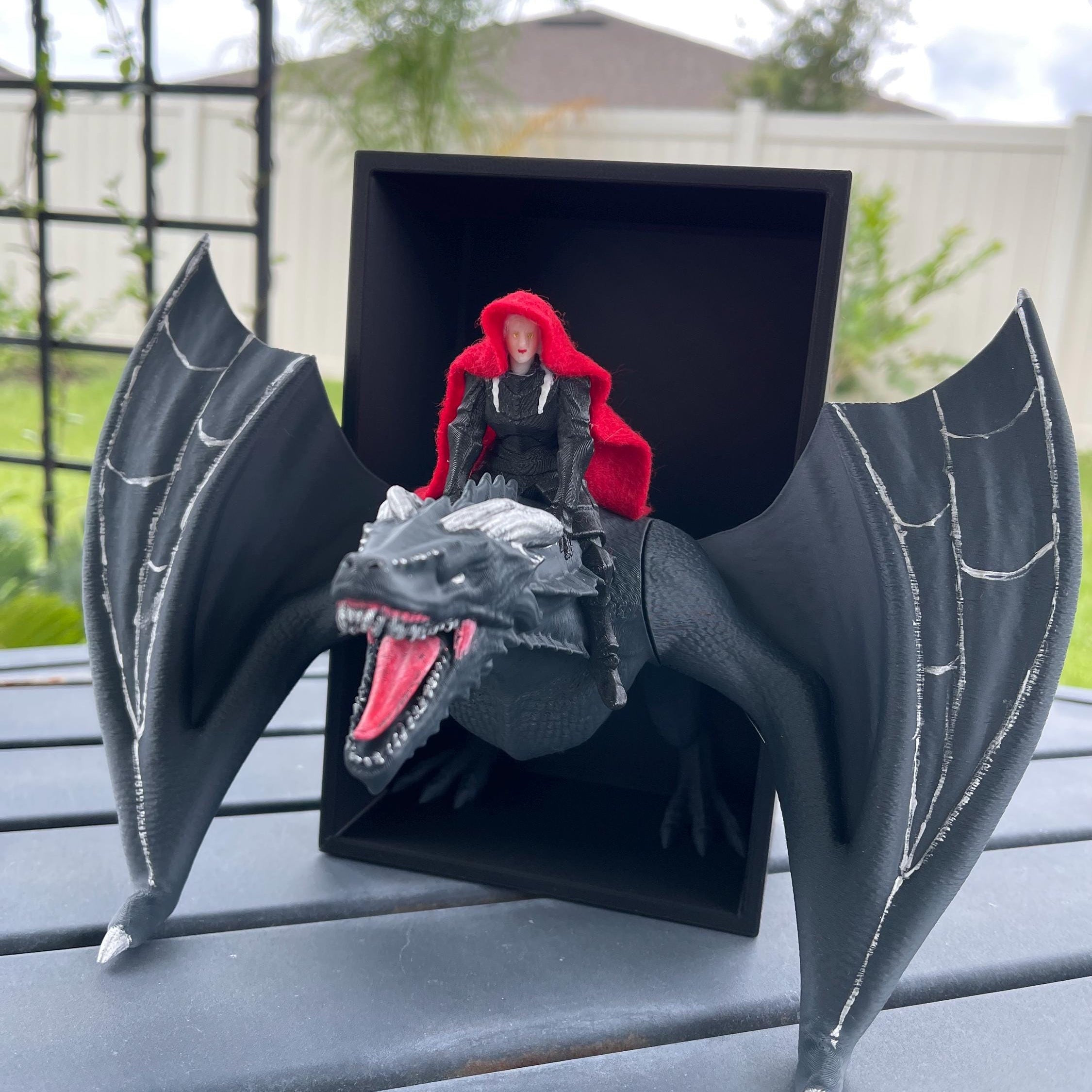 Dragon Rider Iron Teeth and Spike Edition- Book Nook 3D Printed Choose Color Fantasy Book Shelf Decor-Create Fantasy Crafts