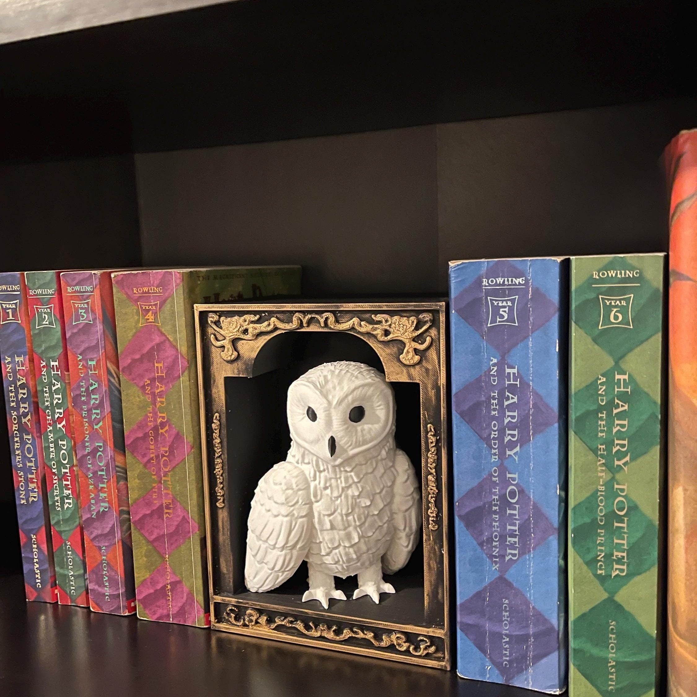 Snowy Owl or Snowy Owl Book Nook Choose Your Style 3D Printed Fantasy Book Shelf Decor-Create Fantasy Crafts