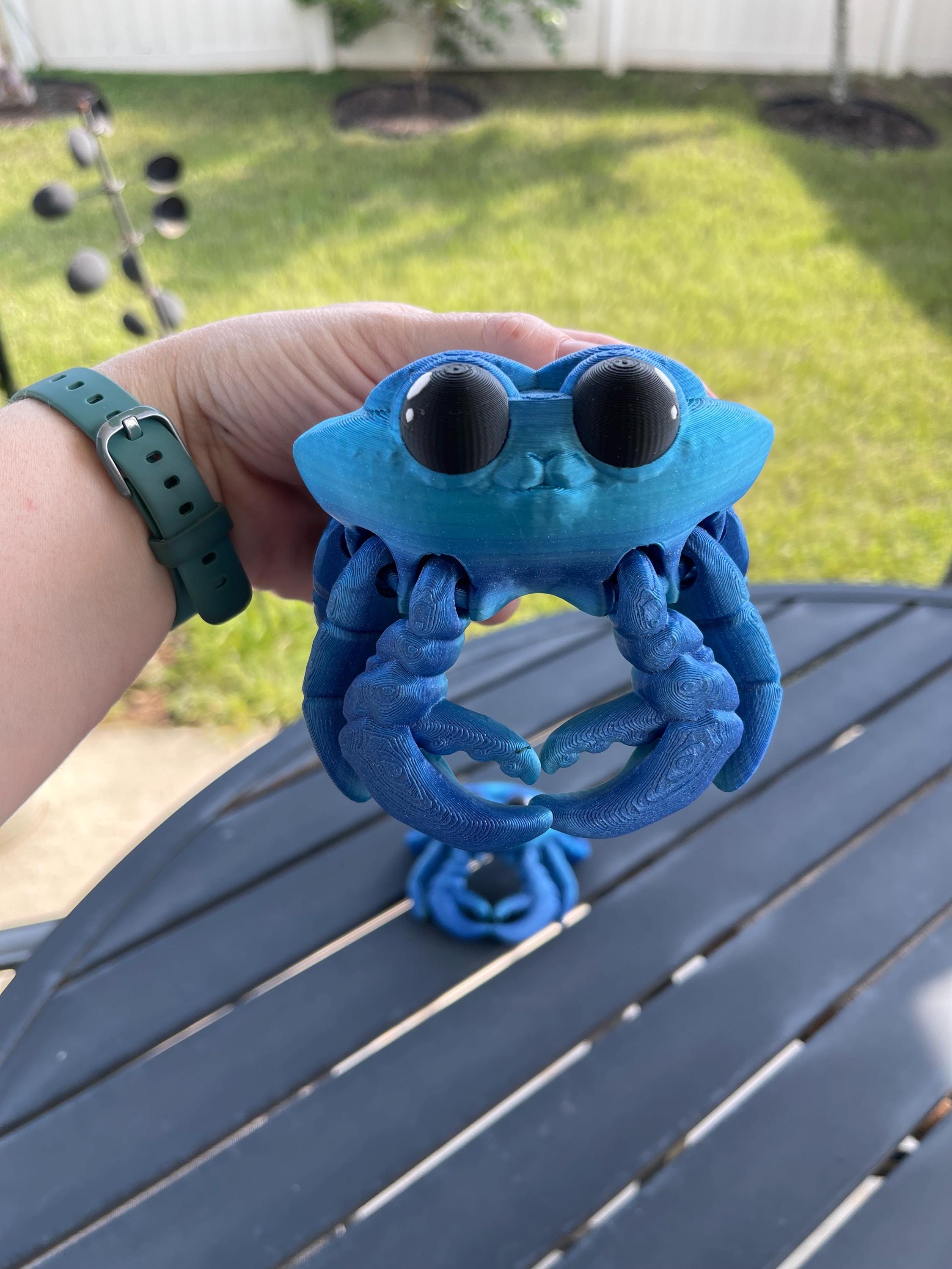 3D Print Articulating Crab Customizable Choose your own Color Bookself Decor Fidget Toy Gift-Create Fantasy Crafts