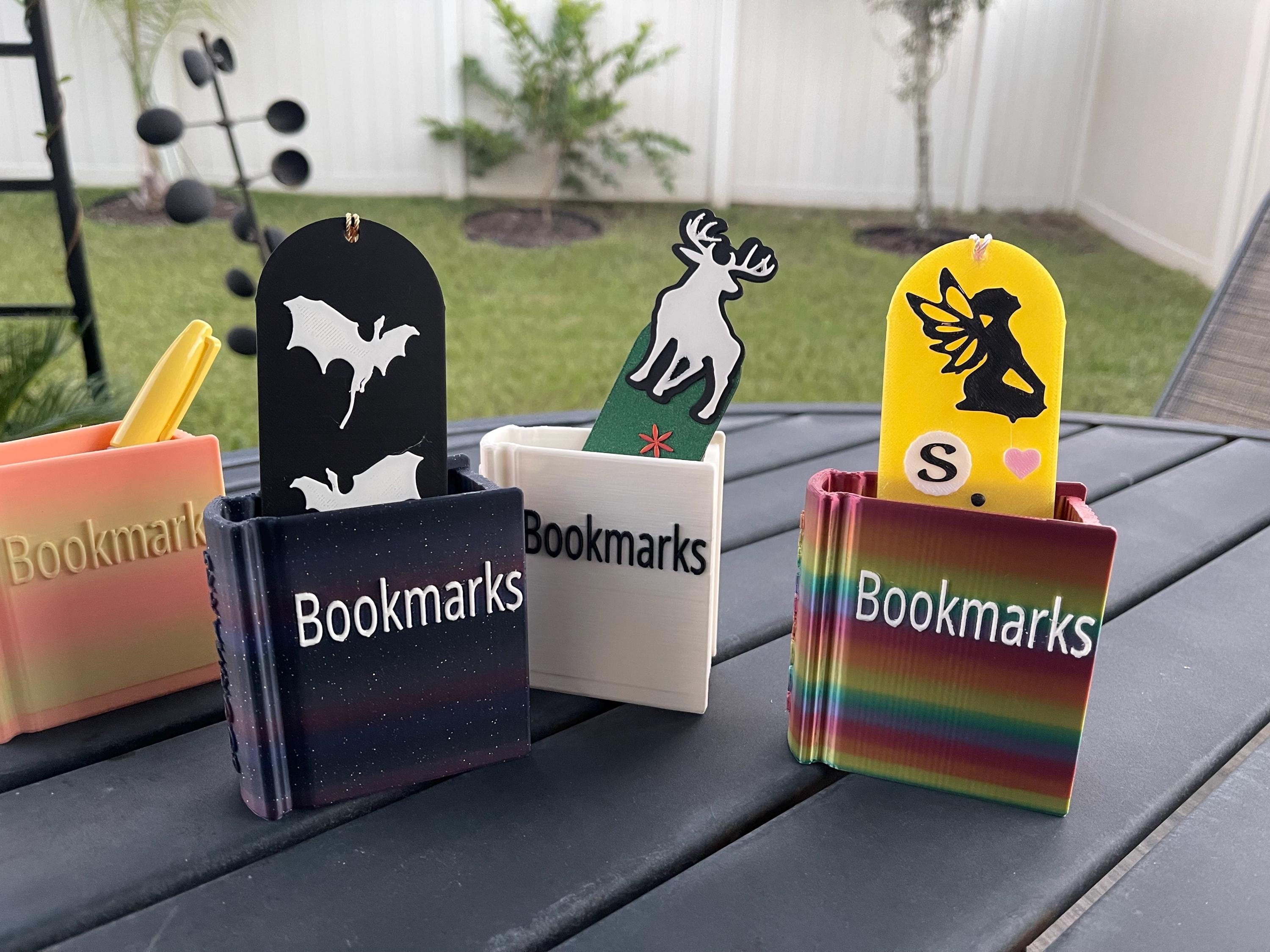 Book Shaped Bookmark Holder 3D Print Customizable Choose Color-Create Fantasy Crafts