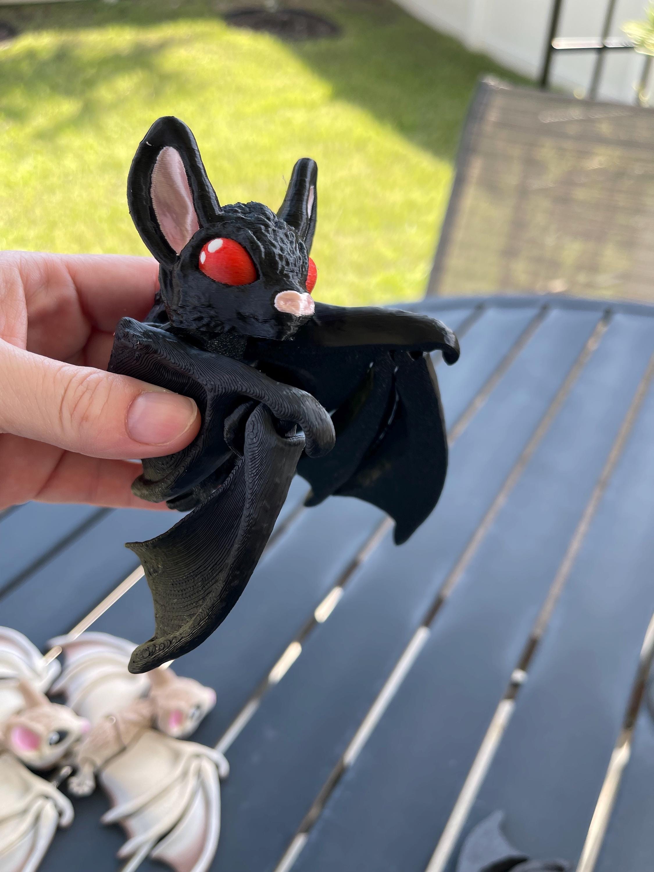 3D Print Articulating Bat Customizable Choose your own Color Bookself Decor Fidget Toy Gift-Create Fantasy Crafts