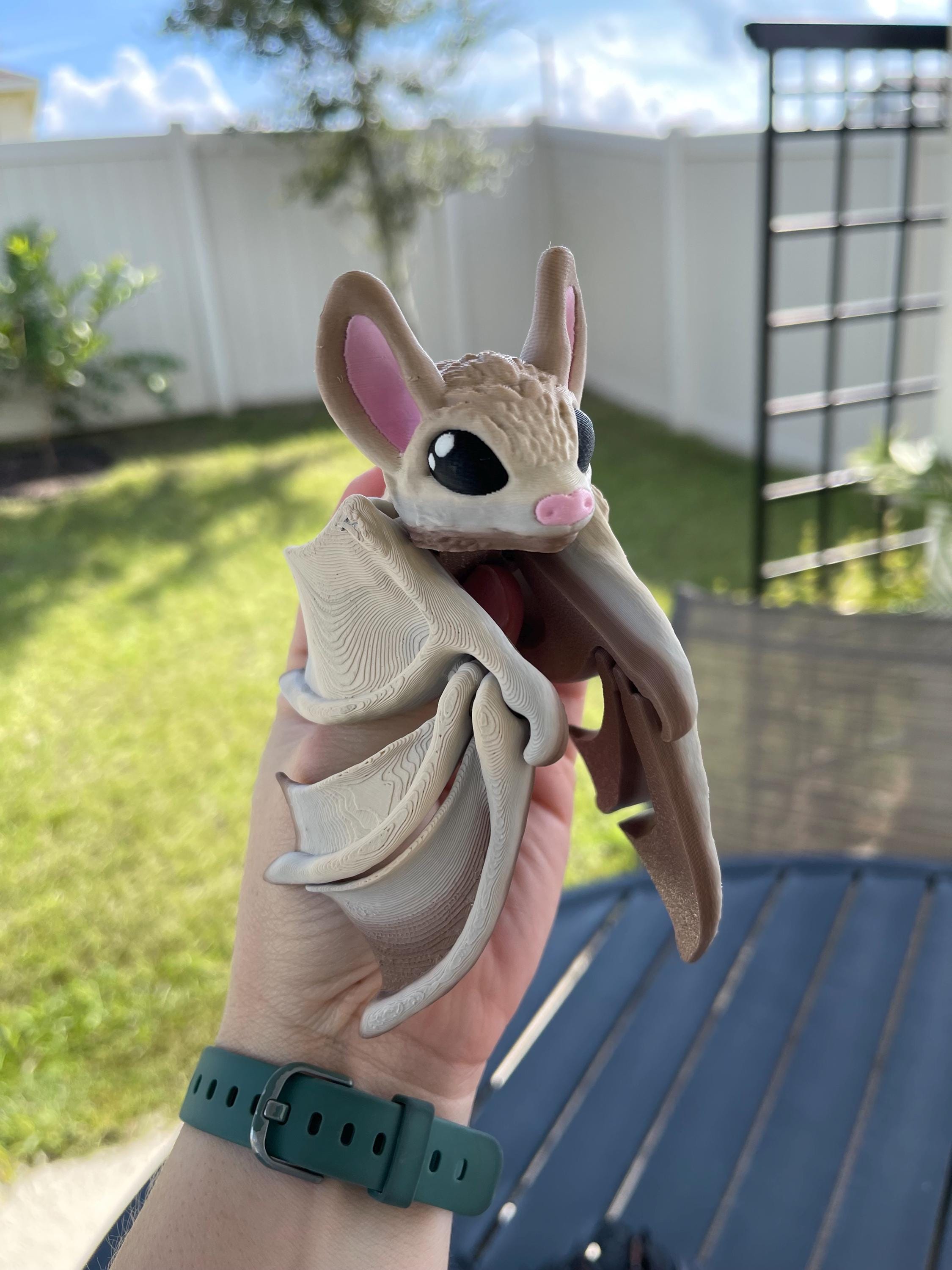 3D Print Articulating Bat Customizable Choose your own Color Bookself Decor Fidget Toy Gift-Create Fantasy Crafts