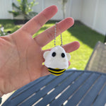 Cute Ghost BOO Bee 3D Print Keychain - Articulating-Create Fantasy Crafts
