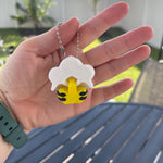 Cute Ghost BOO Bee 3D Print Keychain - Articulating-Create Fantasy Crafts