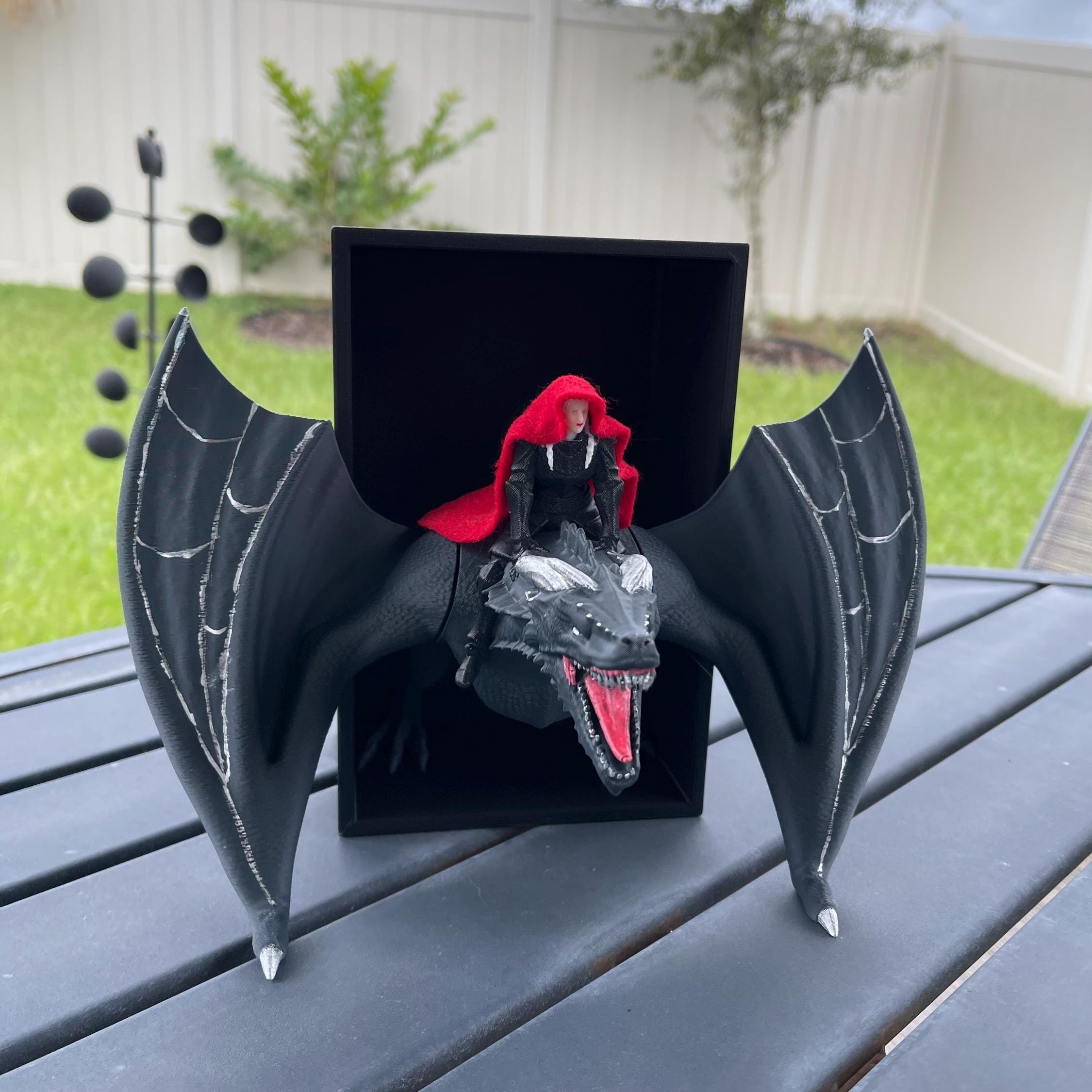 Dragon Rider Iron Teeth and Spike Edition- Book Nook 3D Printed Choose Color Fantasy Book Shelf Decor-Create Fantasy Crafts