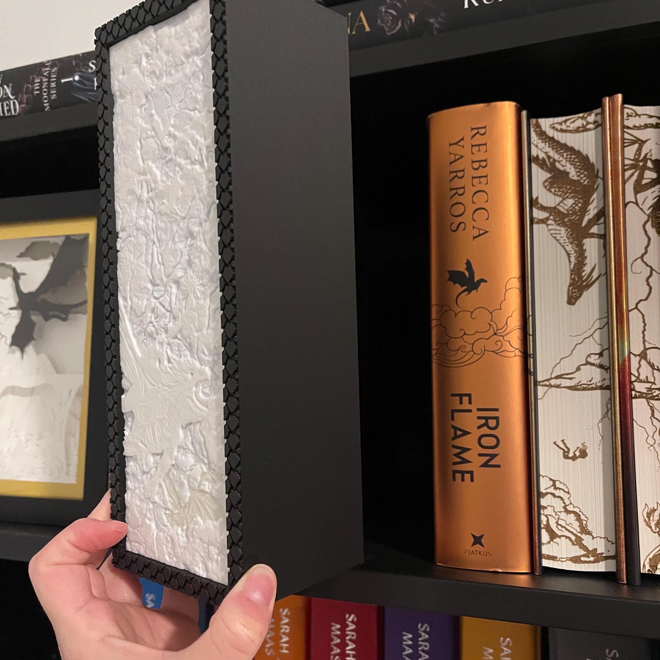 Dragon Storm Book Nook - Light Up Lithophane USB 3D Printed Bookshelf Decor-Create Fantasy Crafts