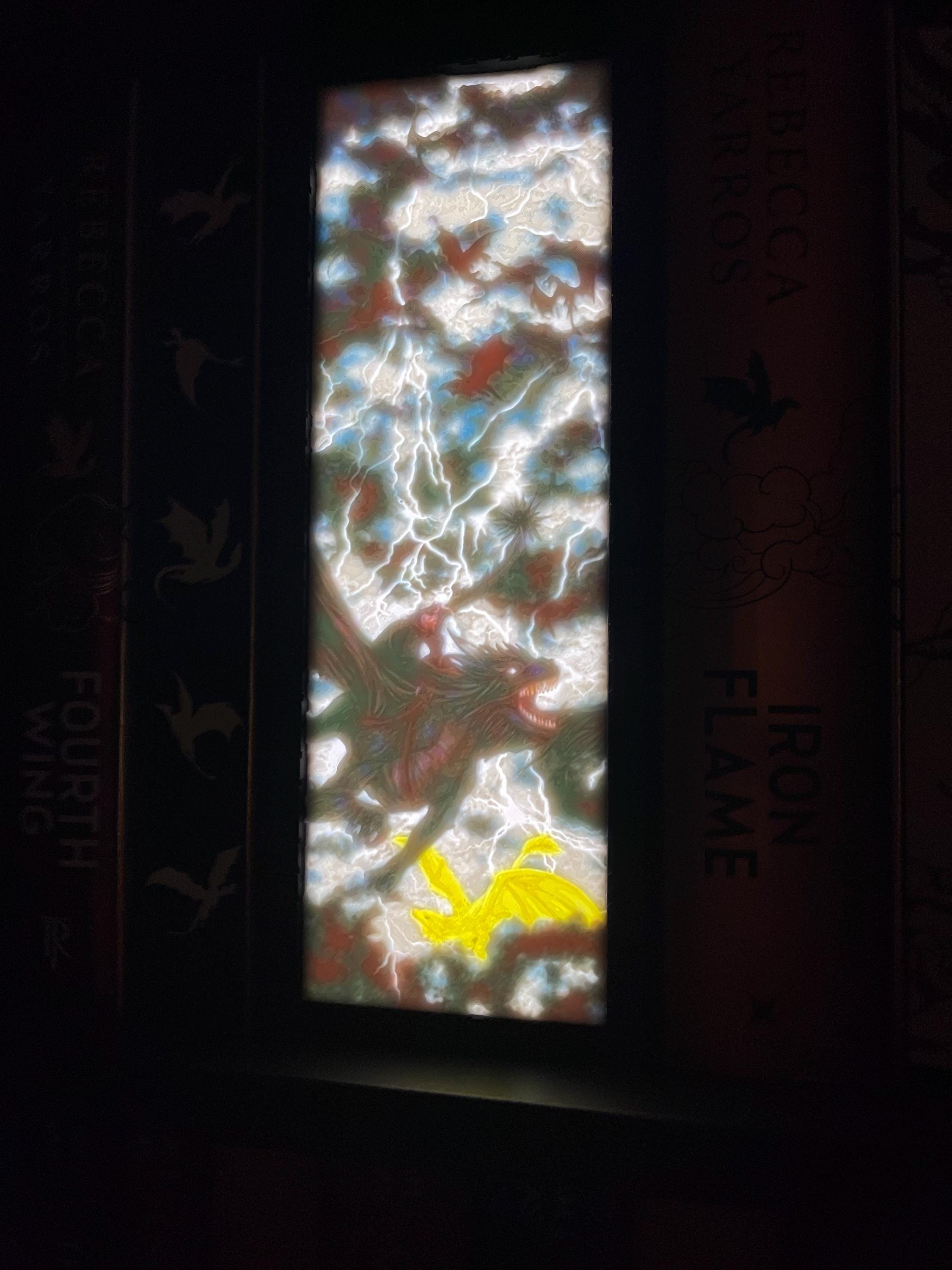 Dragon Storm Book Nook - Light Up Lithophane USB 3D Printed Bookshelf Decor-Create Fantasy Crafts