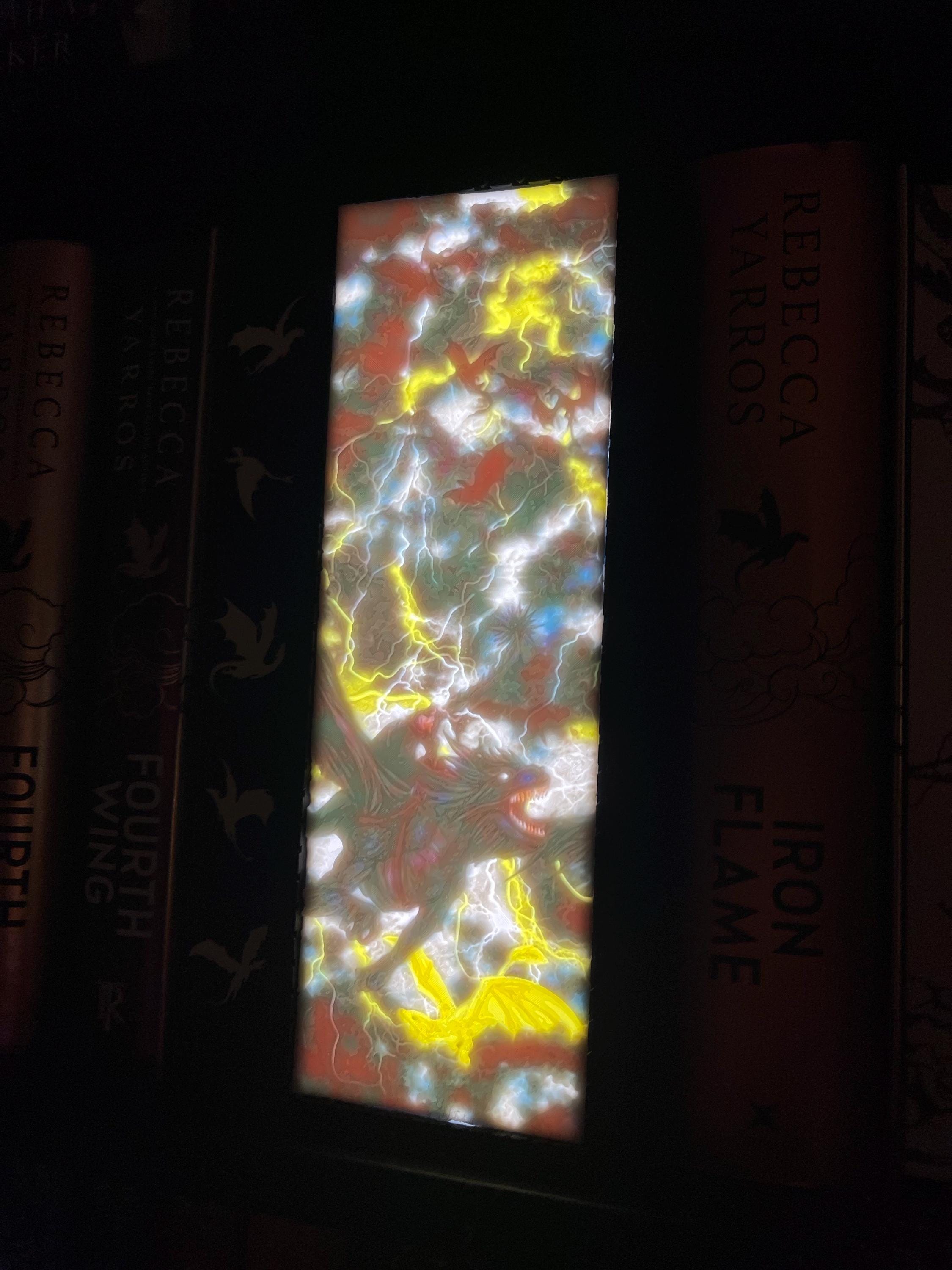 Dragon Storm Book Nook - Light Up Lithophane USB 3D Printed Bookshelf Decor-Create Fantasy Crafts
