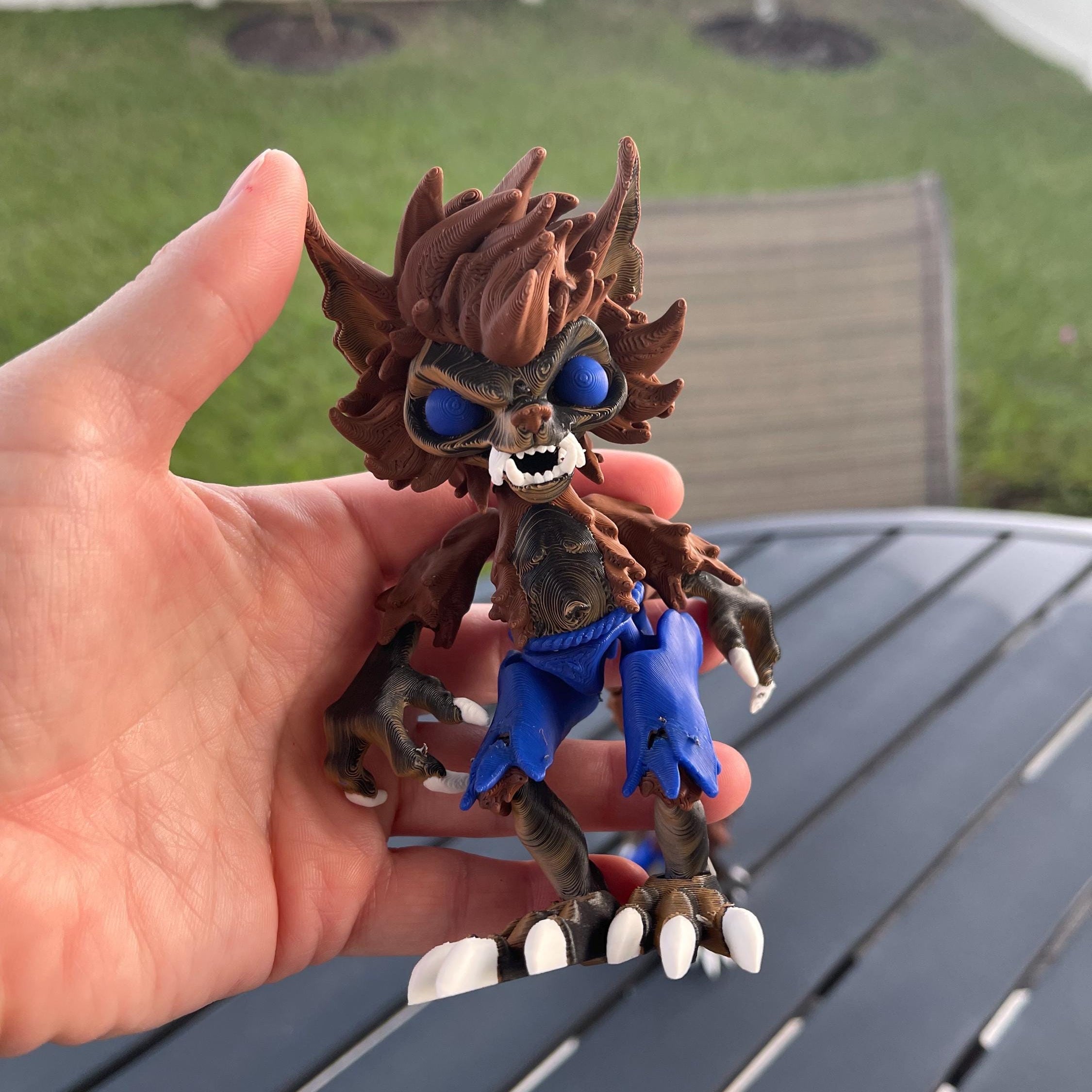 Creepy Werewolf Articulated 3D Printed Voodoo Doll Desk Decor Horror Goth Fidget Creepy Cute-Create Fantasy Crafts