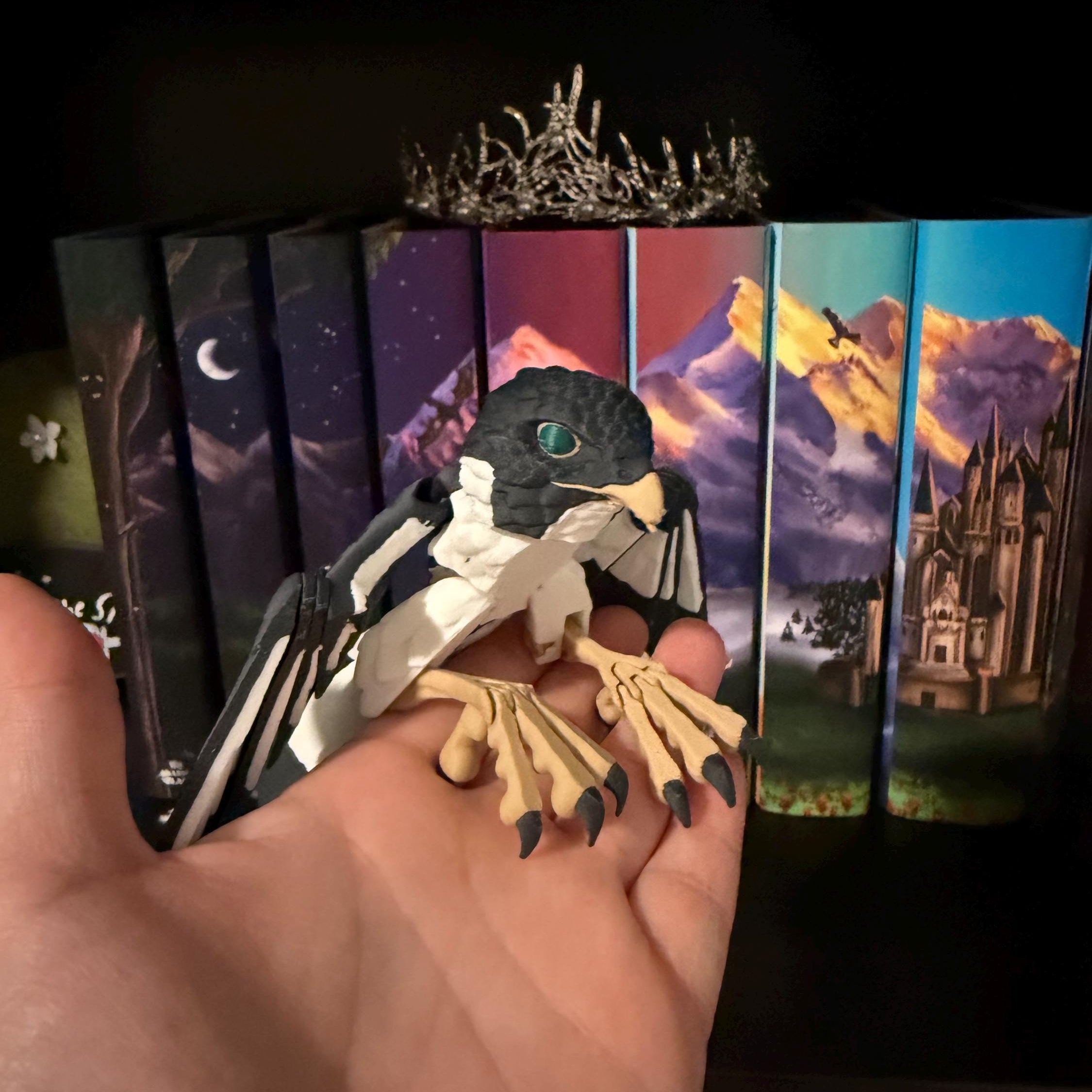White Tail Hawk Falcon Articulating 3d Print Bookshelf Decor-Create Fantasy Crafts