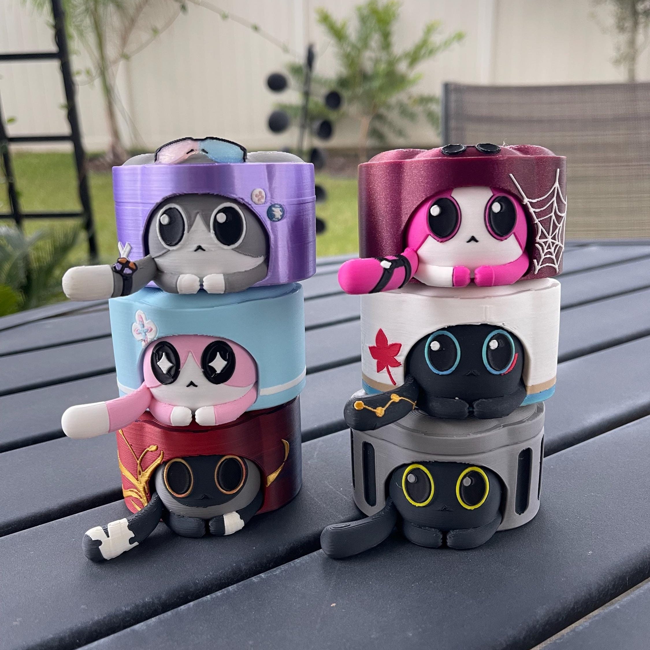 Cute Cat Cake Figurines - Shelf Desk Decor 3D Printed-Create Fantasy Crafts
