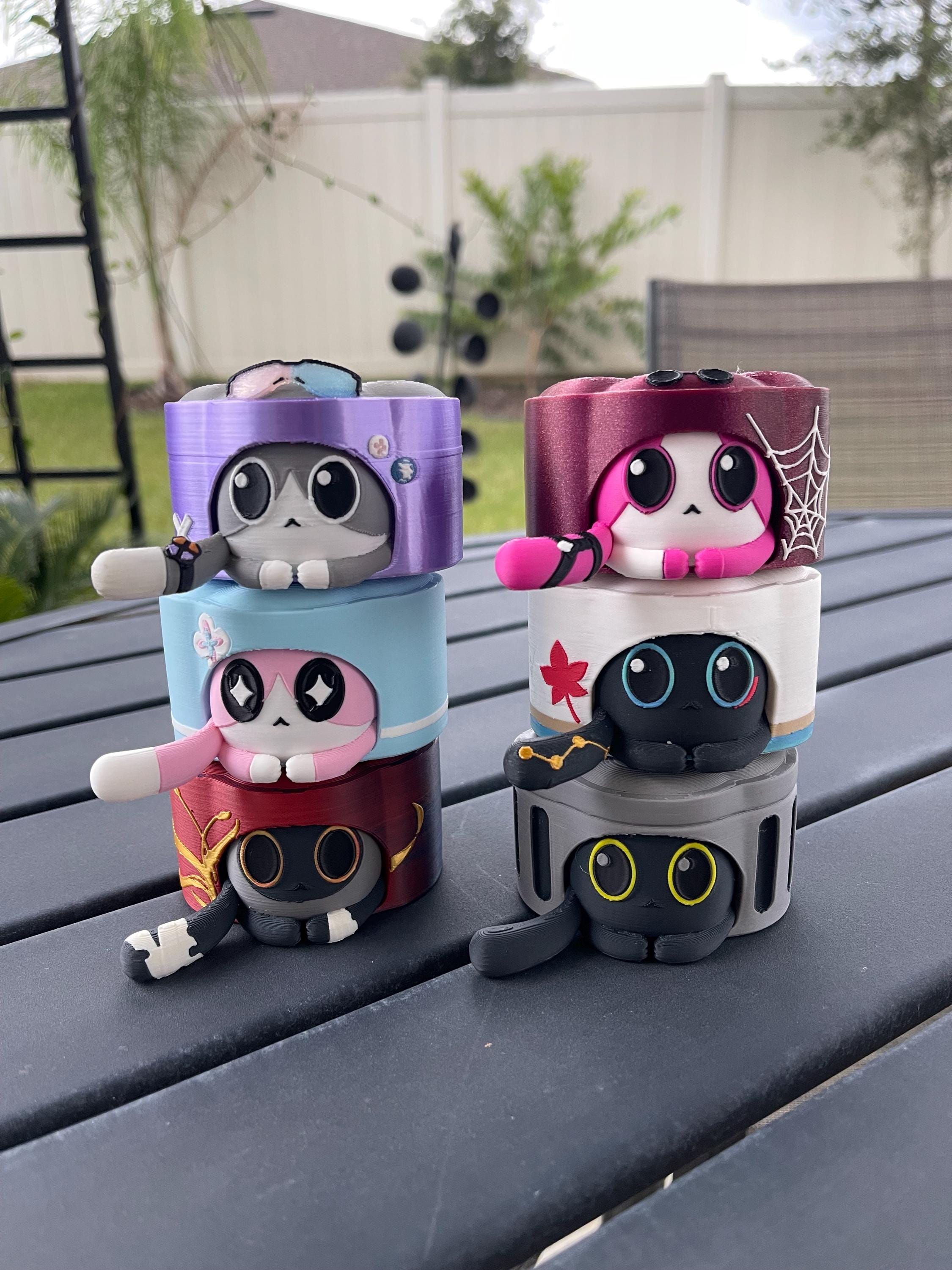 Cute Cat Cake Figurines - Shelf Desk Decor 3D Printed-Create Fantasy Crafts