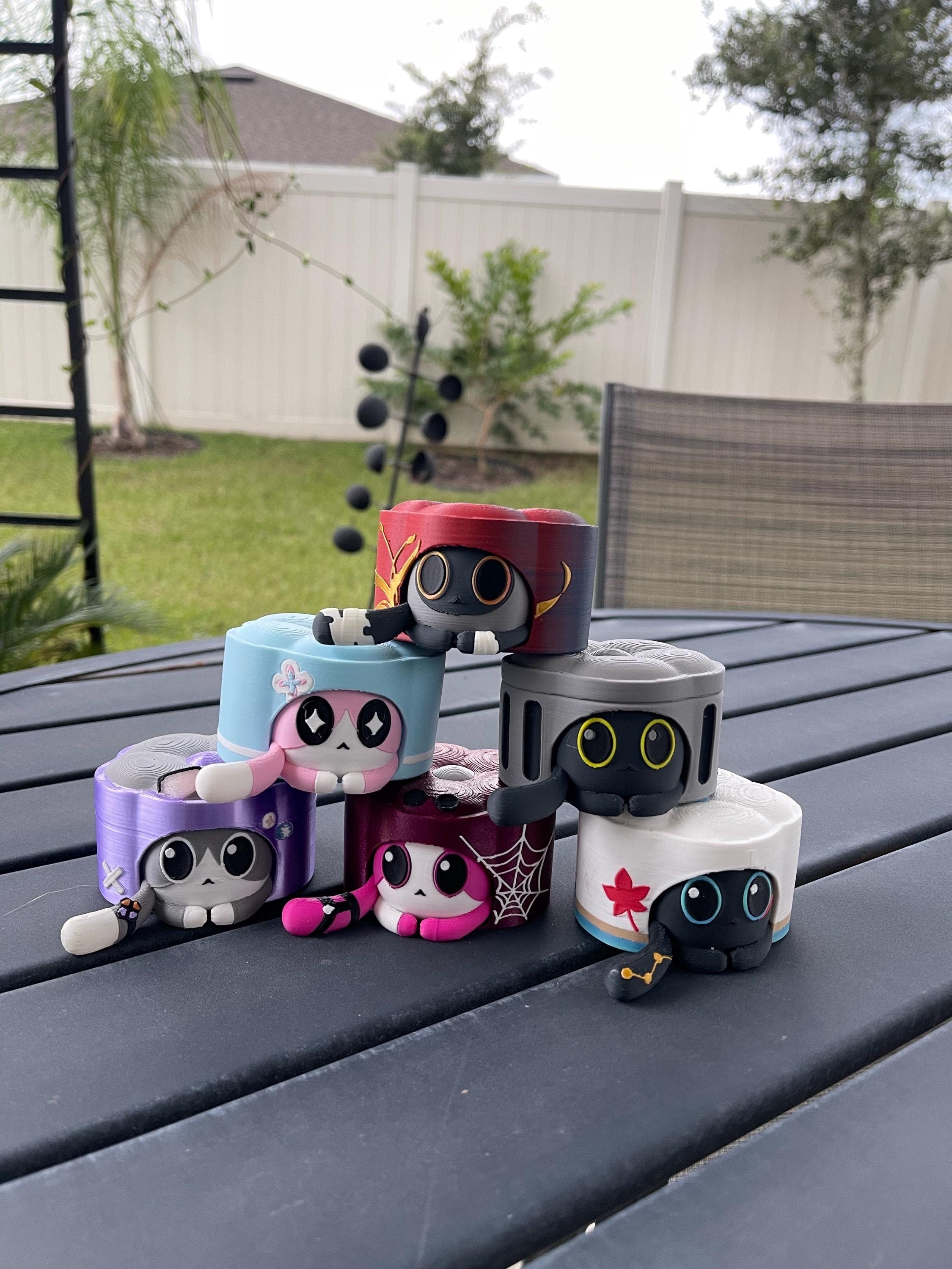 Cute Cat Cake Figurines - Shelf Desk Decor 3D Printed-Create Fantasy Crafts