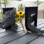 Iron Teeth Edition- Dragon Bookends 3D Printed Book Nooks Choose Color Fantasy Book Shelf Decor Book End-Create Fantasy Crafts