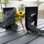 Iron Teeth Edition- Dragon Bookends 3D Printed Book Nooks Choose Color Fantasy Book Shelf Decor Book End-Create Fantasy Crafts