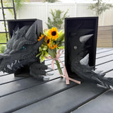 Iron Teeth Edition- Dragon Bookends 3D Printed Book Nooks Choose Color Fantasy Book Shelf Decor Book End-Create Fantasy Crafts