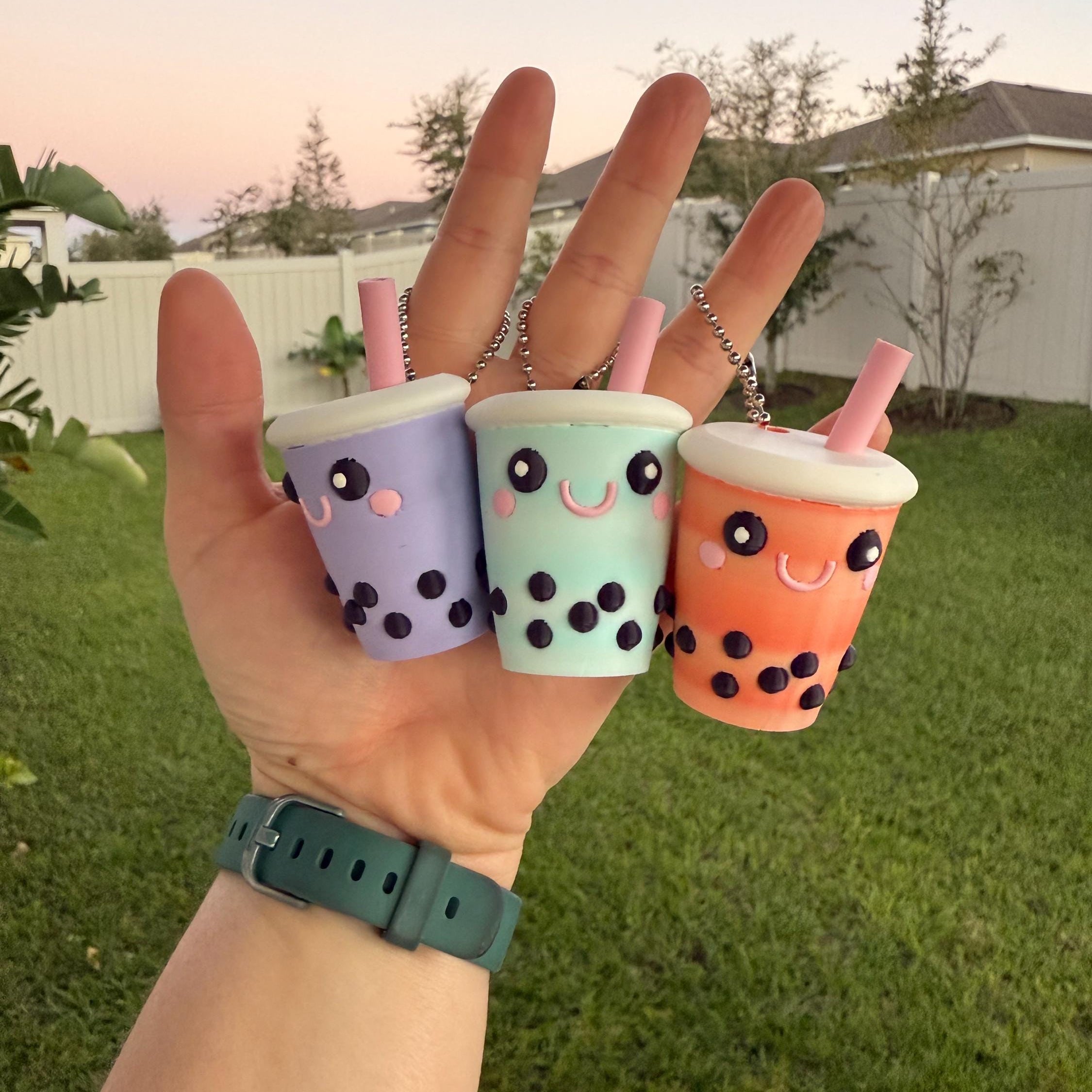 Cute Bubble Tea Boba Tea Milk Tea Keychains 3d Printed-Create Fantasy Crafts