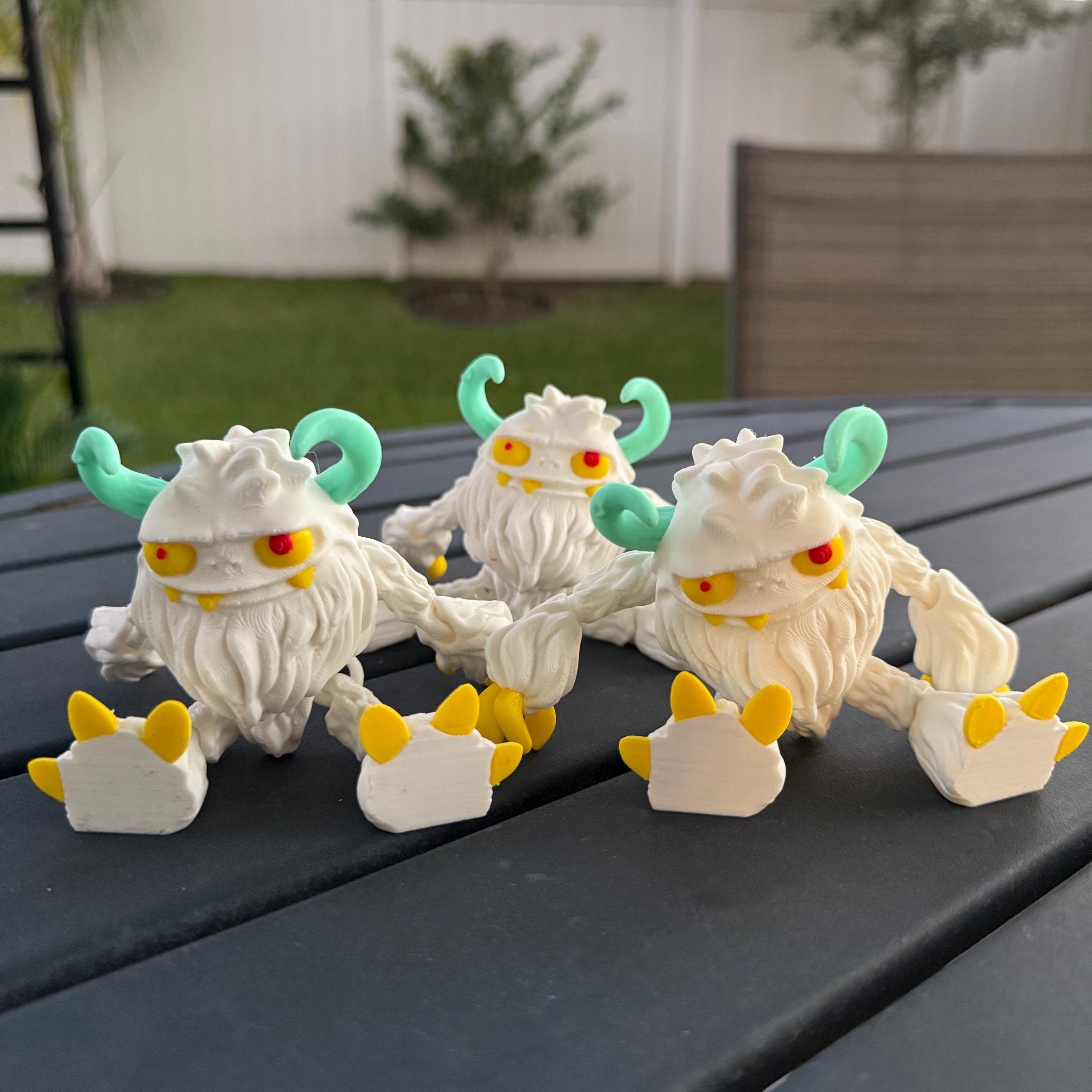 Yeti Articulating 3D Print Desk Decor Horror Goth Fidget Creepy Cute-Create Fantasy Crafts