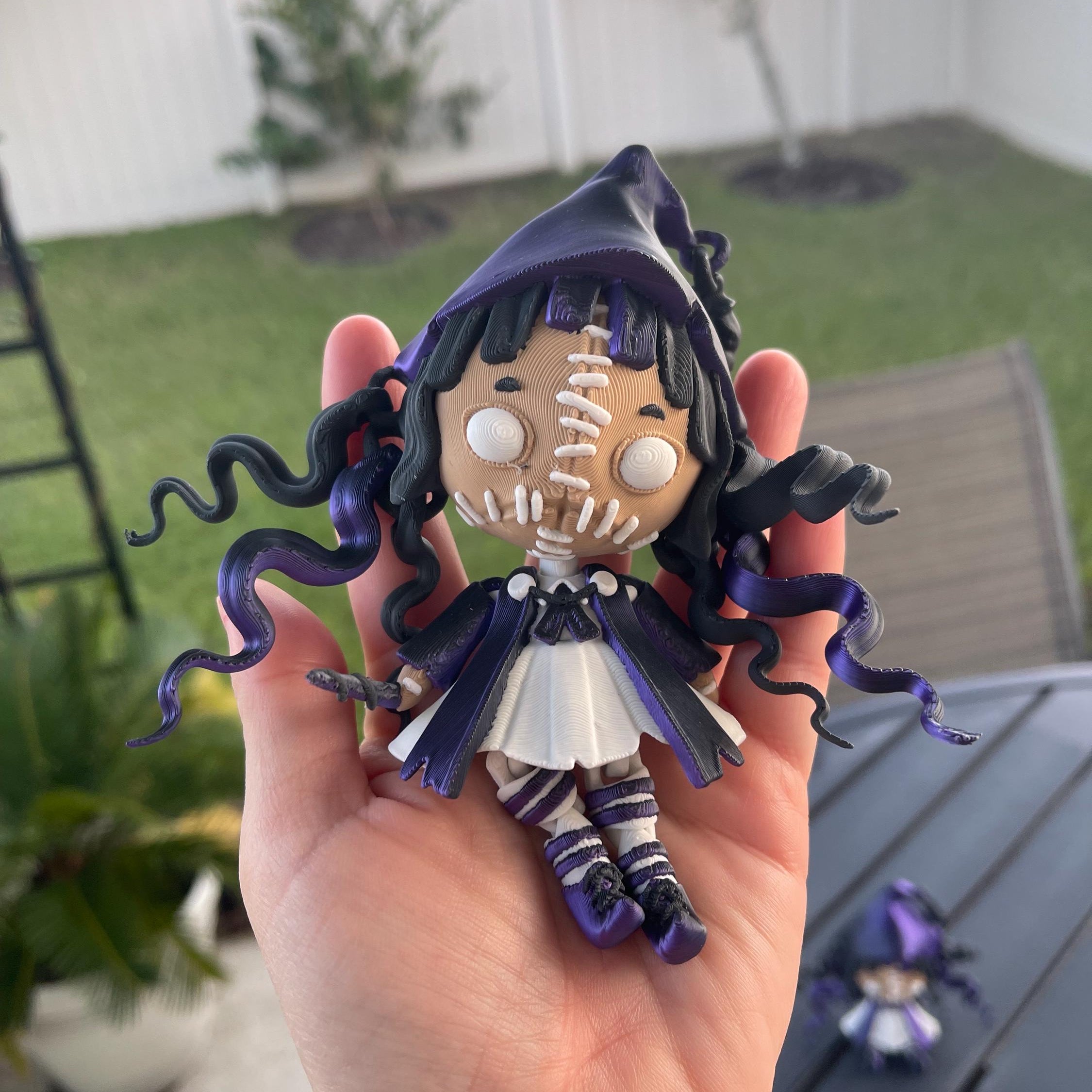 Creepy Witch Articulated 3D Printed Voodoo Doll Desk Decor Horror Goth Fidget Creepy Cute-Create Fantasy Crafts