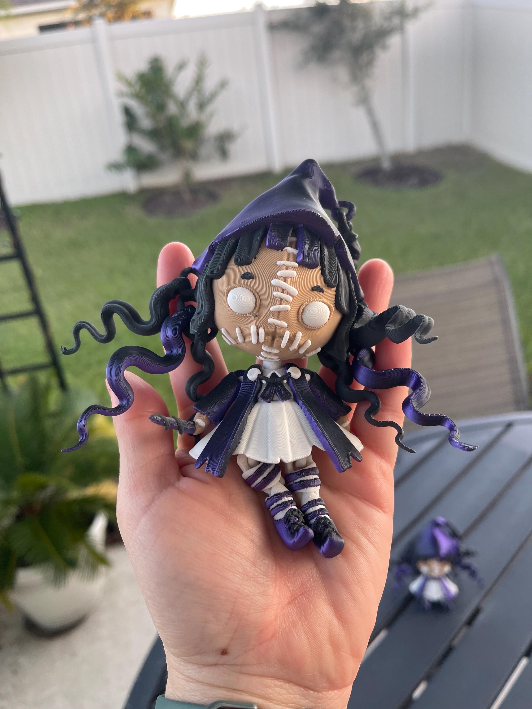 Creepy Witch Articulated 3D Printed Voodoo Doll Desk Decor Horror Goth Fidget Creepy Cute-Create Fantasy Crafts