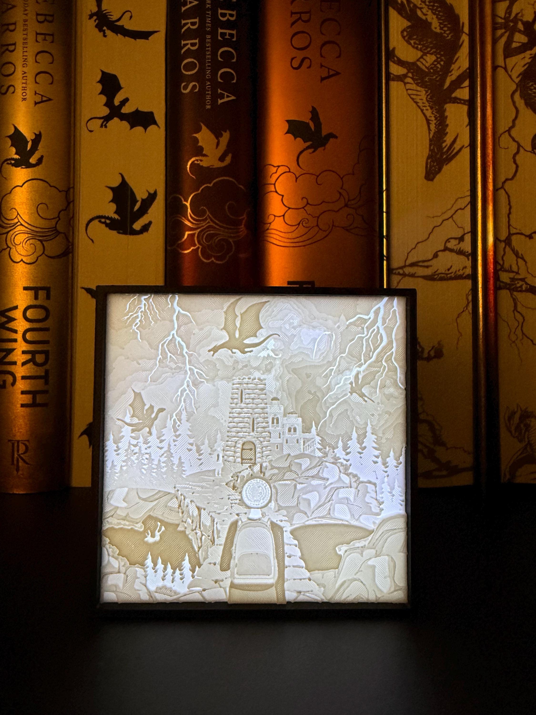 Dragon Rider - Luminescent Photo Art Light Box 3d Print Lithophane Bookshelf Decor-Create Fantasy Crafts