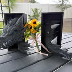 Iron Teeth Edition- Dragon Bookends 3D Printed Book Nooks Choose Color Fantasy Book Shelf Decor Book End-Create Fantasy Crafts
