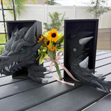 Iron Teeth Edition- Dragon Bookends 3D Printed Book Nooks Choose Color Fantasy Book Shelf Decor Book End-Create Fantasy Crafts