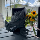 Iron Teeth Edition- Dragon Bookends 3D Printed Book Nooks Choose Color Fantasy Book Shelf Decor Book End-Create Fantasy Crafts