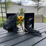 Iron Teeth Edition- Dragon Bookends 3D Printed Book Nooks Choose Color Fantasy Book Shelf Decor Book End-Create Fantasy Crafts