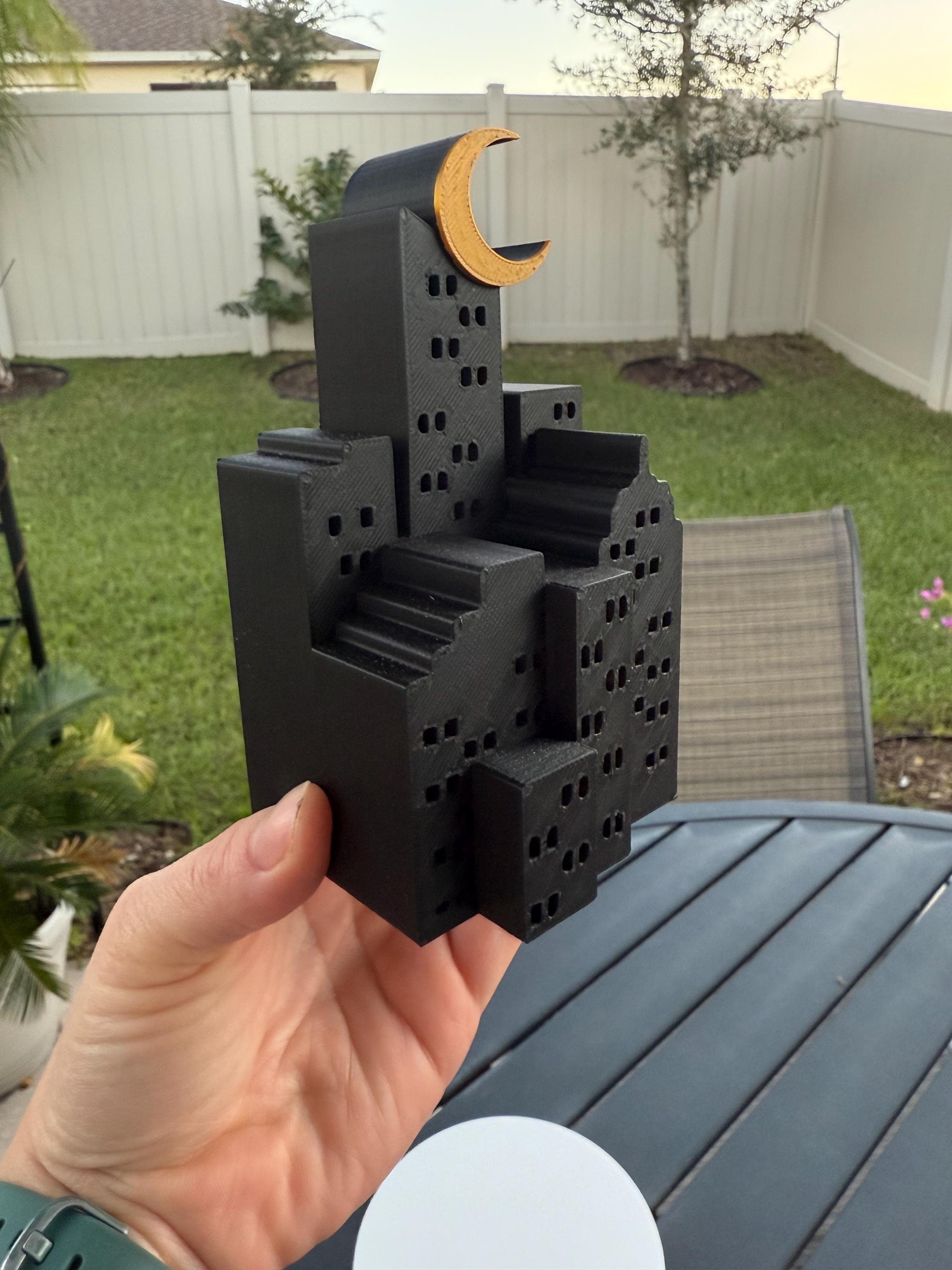 Cityscape tea light holder - Bookshelf Decor Bookish Merch-Create Fantasy Crafts