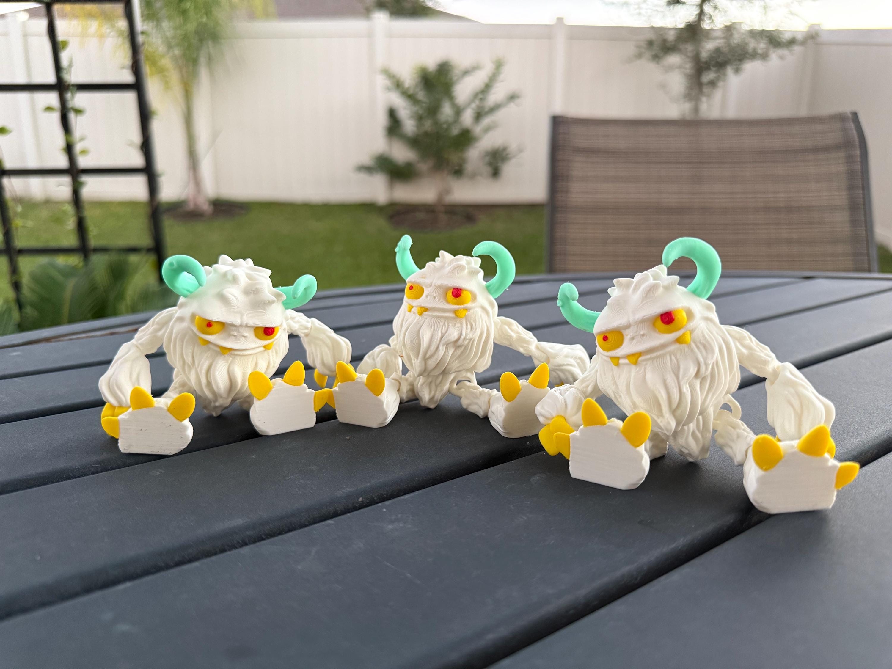 Yeti Articulating 3D Print Desk Decor Horror Goth Fidget Creepy Cute-Create Fantasy Crafts