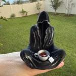 Sitting Ghost Figure with Attached Tea Cup - 3D Printed - Hand Painted-Create Fantasy Crafts