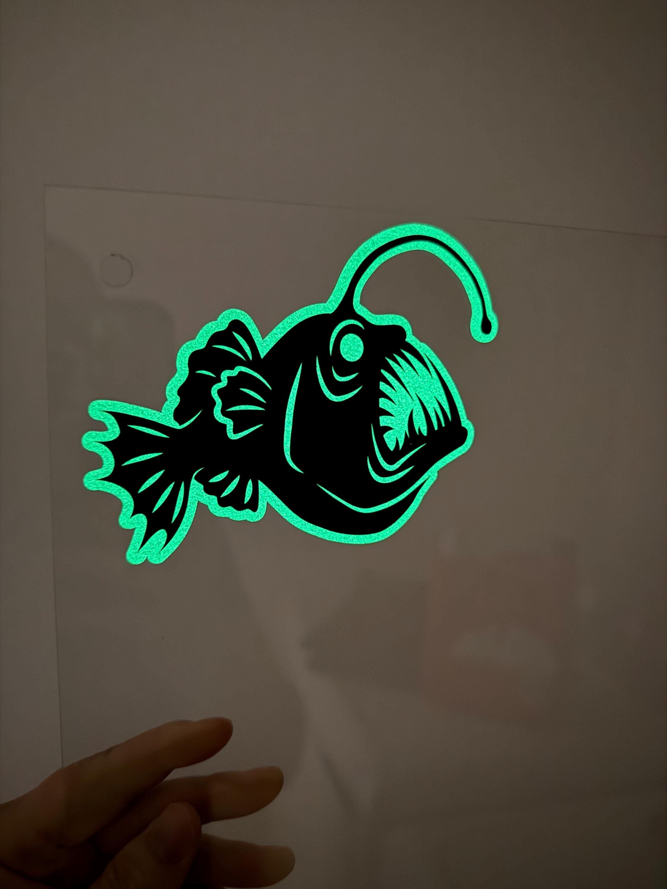 Anglerfish Vinyl Car Decal Glow in the Dark Black Seadevil-Create Fantasy Crafts