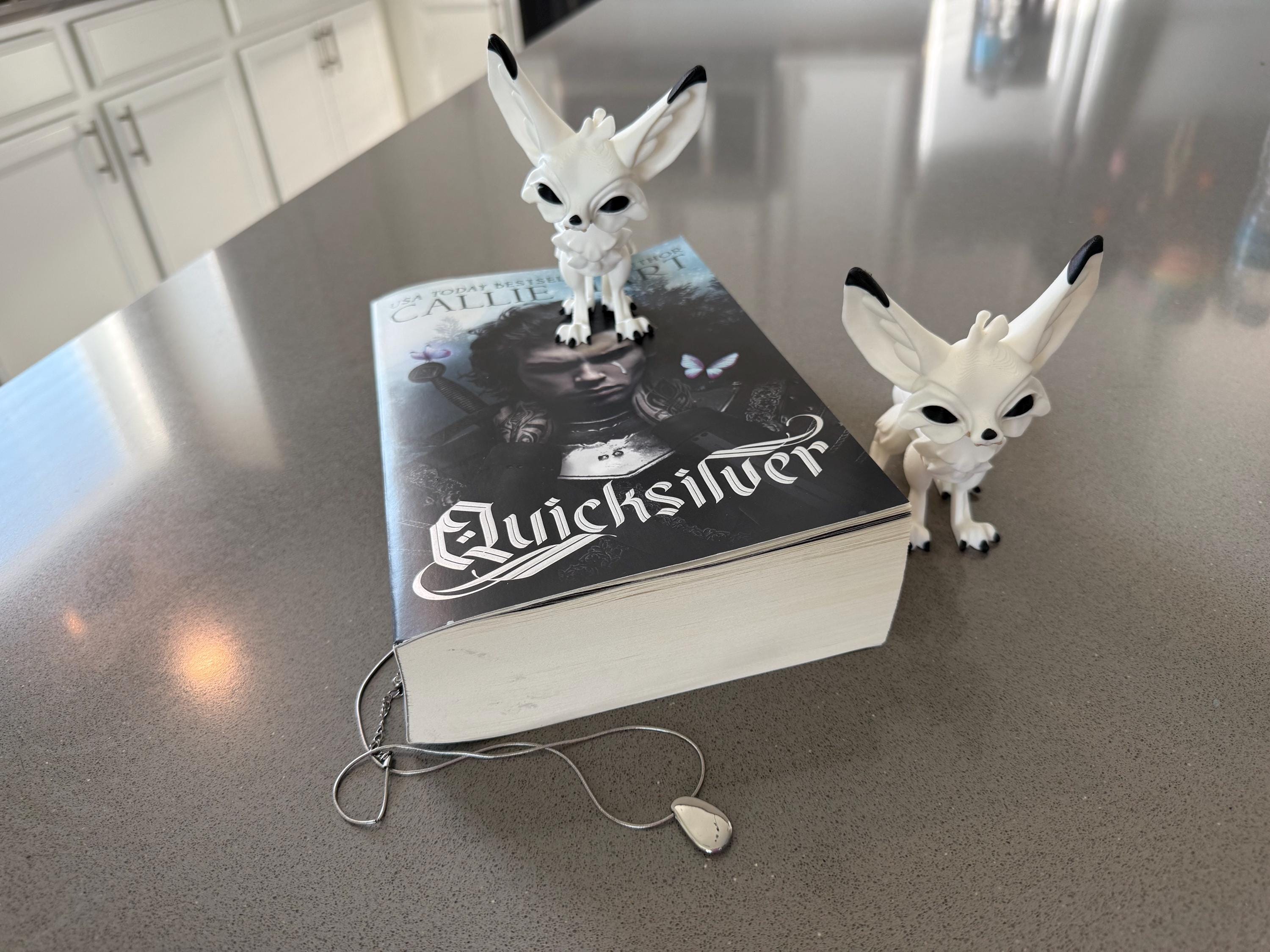 White Fennec Fox Articulated 3D Print Desk Decor Book Shelf Decor-Create Fantasy Crafts