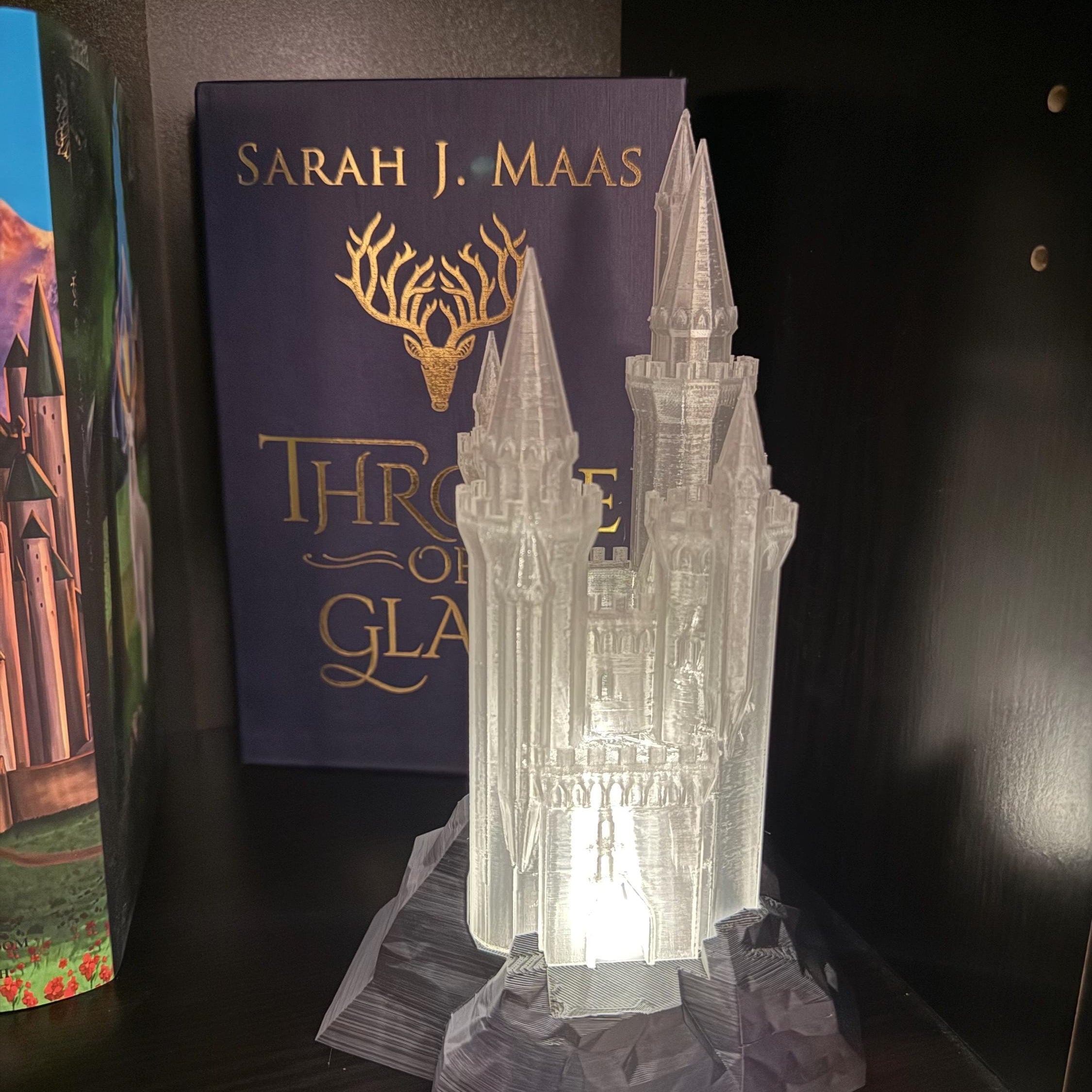 Glass Palace Tea Light Lamp - 3D Printed PLA Translucent Plastic - Bookshelf Decor-Create Fantasy Crafts