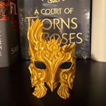Golden Trove - Crown Mask and Harp - 3d printed - Bookshelf Decor-Create Fantasy Crafts