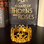 Golden Trove - Crown Mask and Harp - 3d printed - Bookshelf Decor-Create Fantasy Crafts